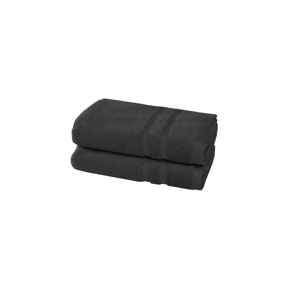 2 serviettes en coton bio Carbone 50x100 cm
