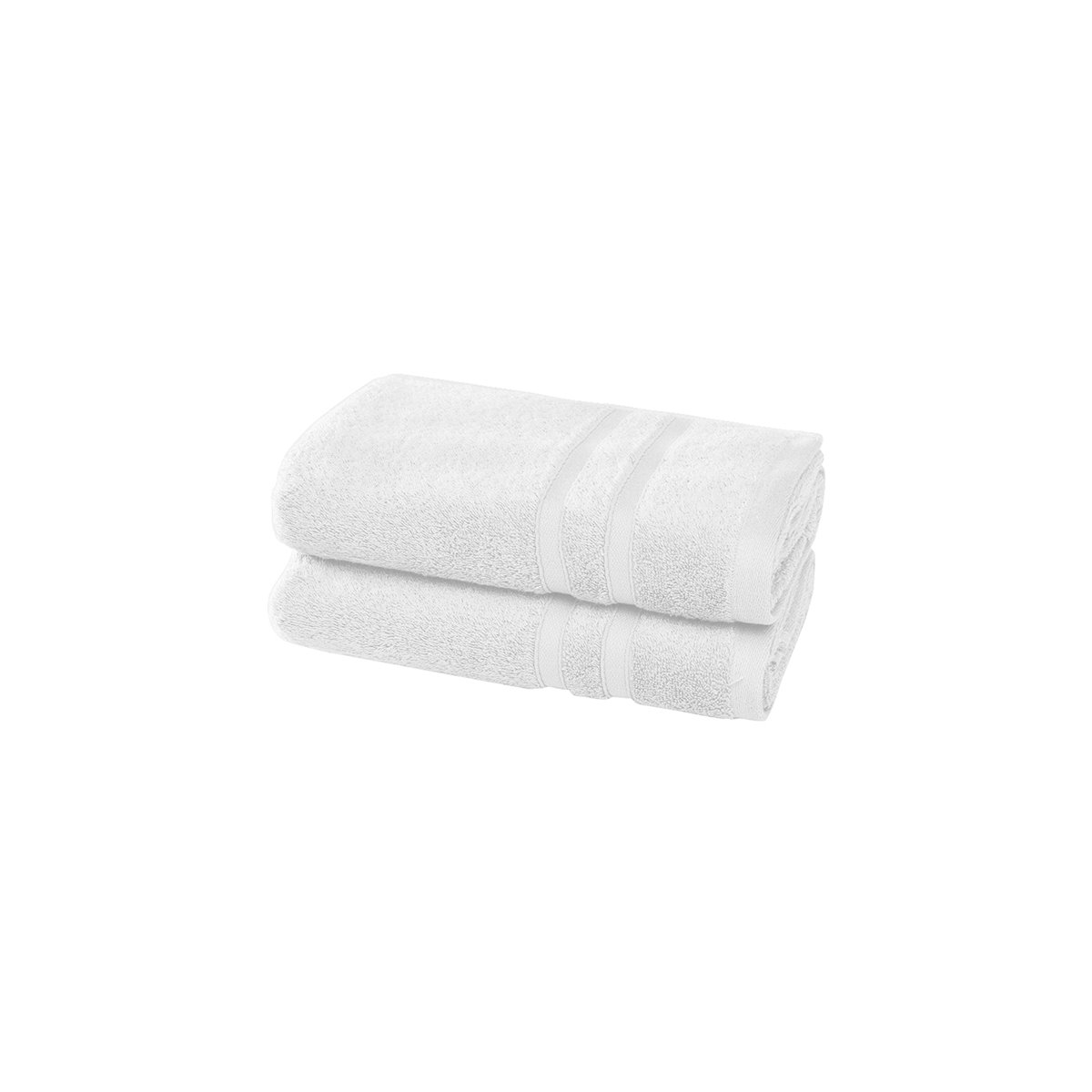 2 serviettes en coton bio Blanc 50x100 cm