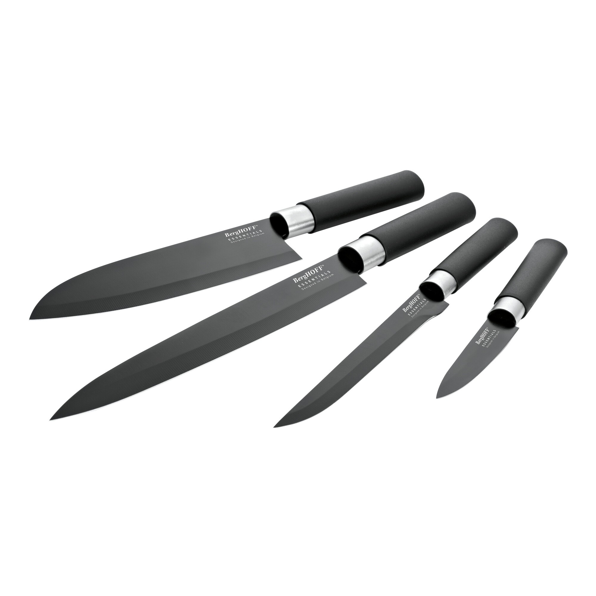 Coffret de 4 couteaux noirs en acier