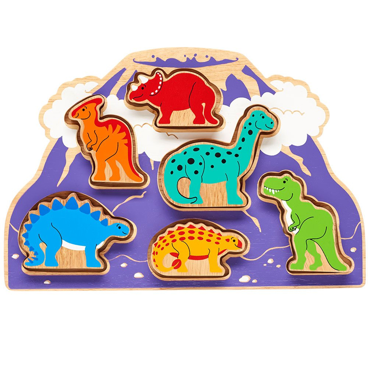Puzzle en bois Le monde des Dinosaures Multicolore