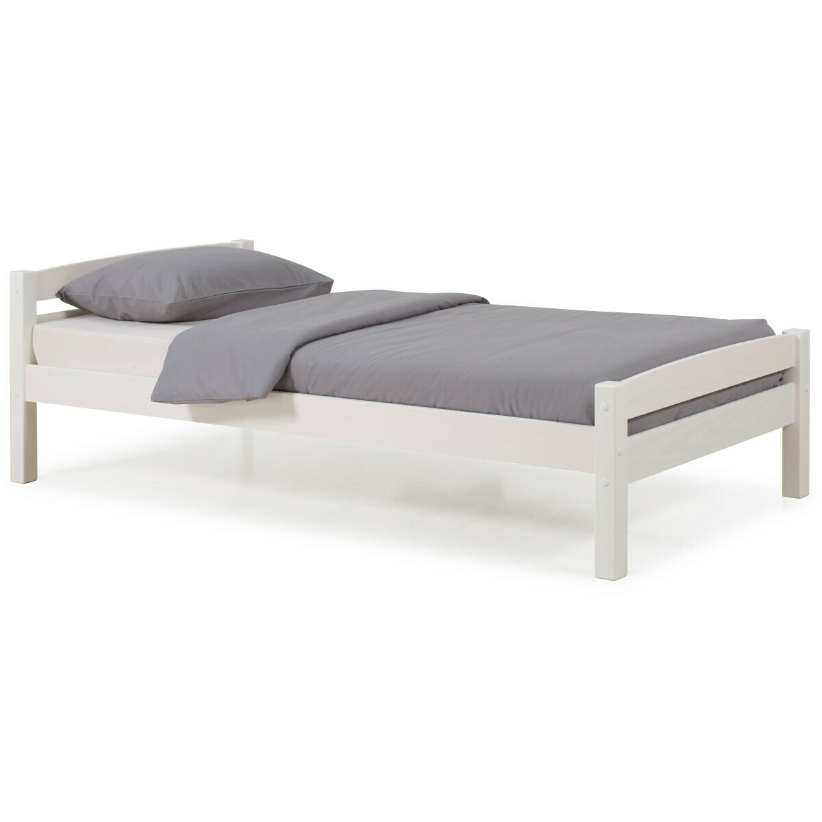 Lit Bois massif 90x190 Blanc Lit Bois massif 90x190 Blanc