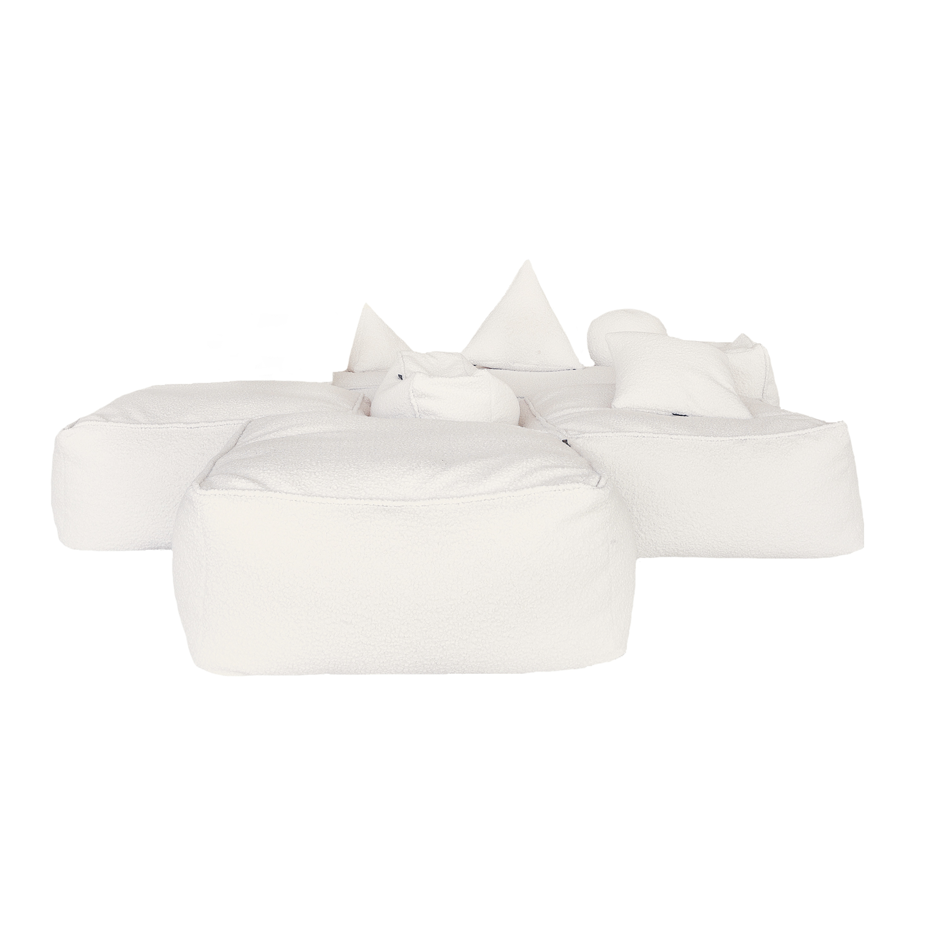 Canapé-pouf modulable en bouclette (4 modules) Canapé-pouf modulable en bouclette (4 modules)