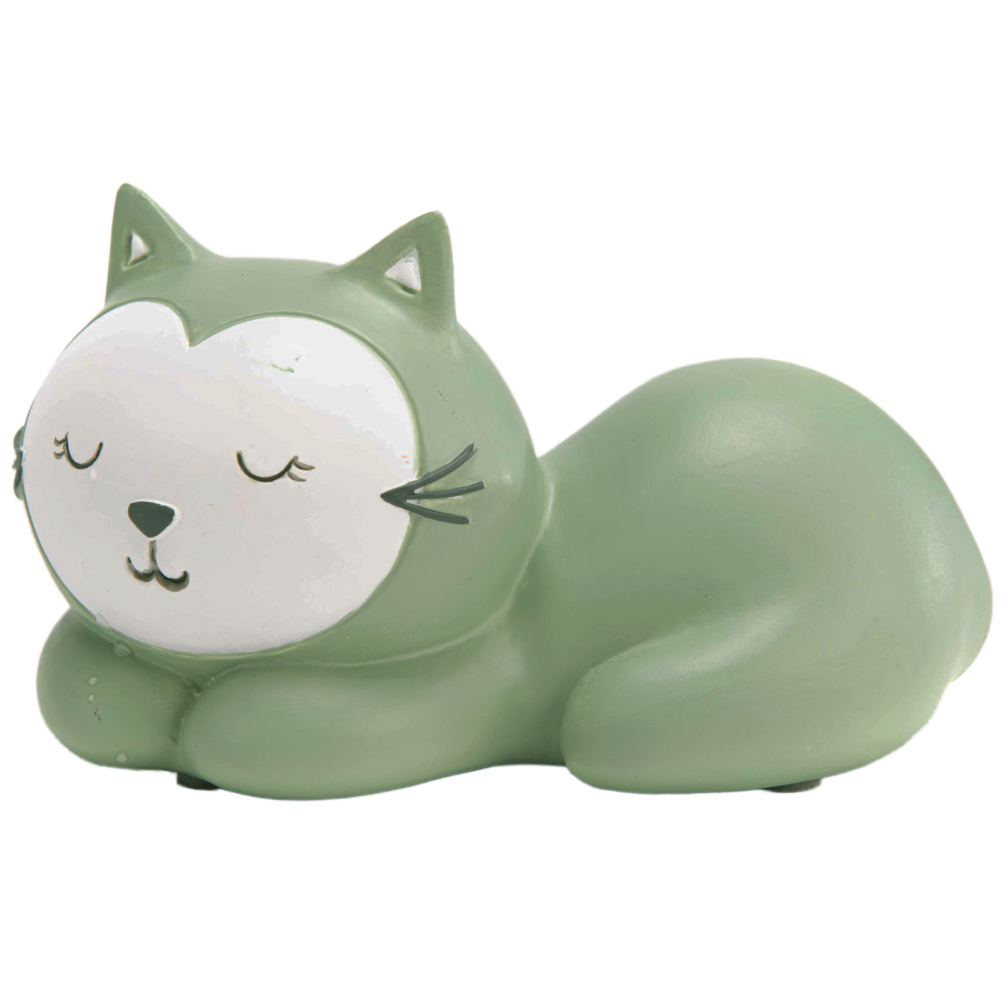 Petite tirelire petit chat vert de gris Petite tirelire petit chat vert de gris