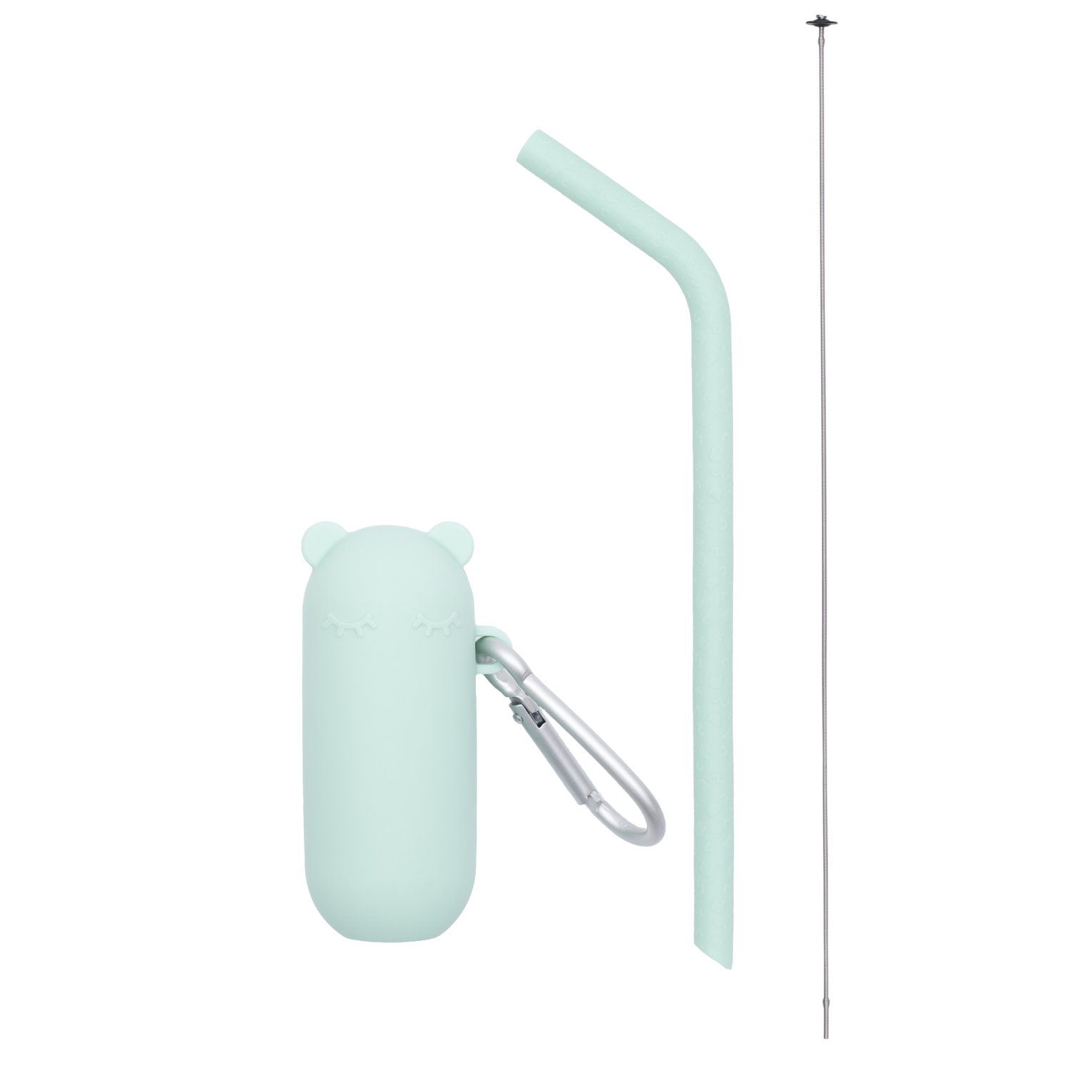 Paille en silicone avec étui Paille en silicone avec étui