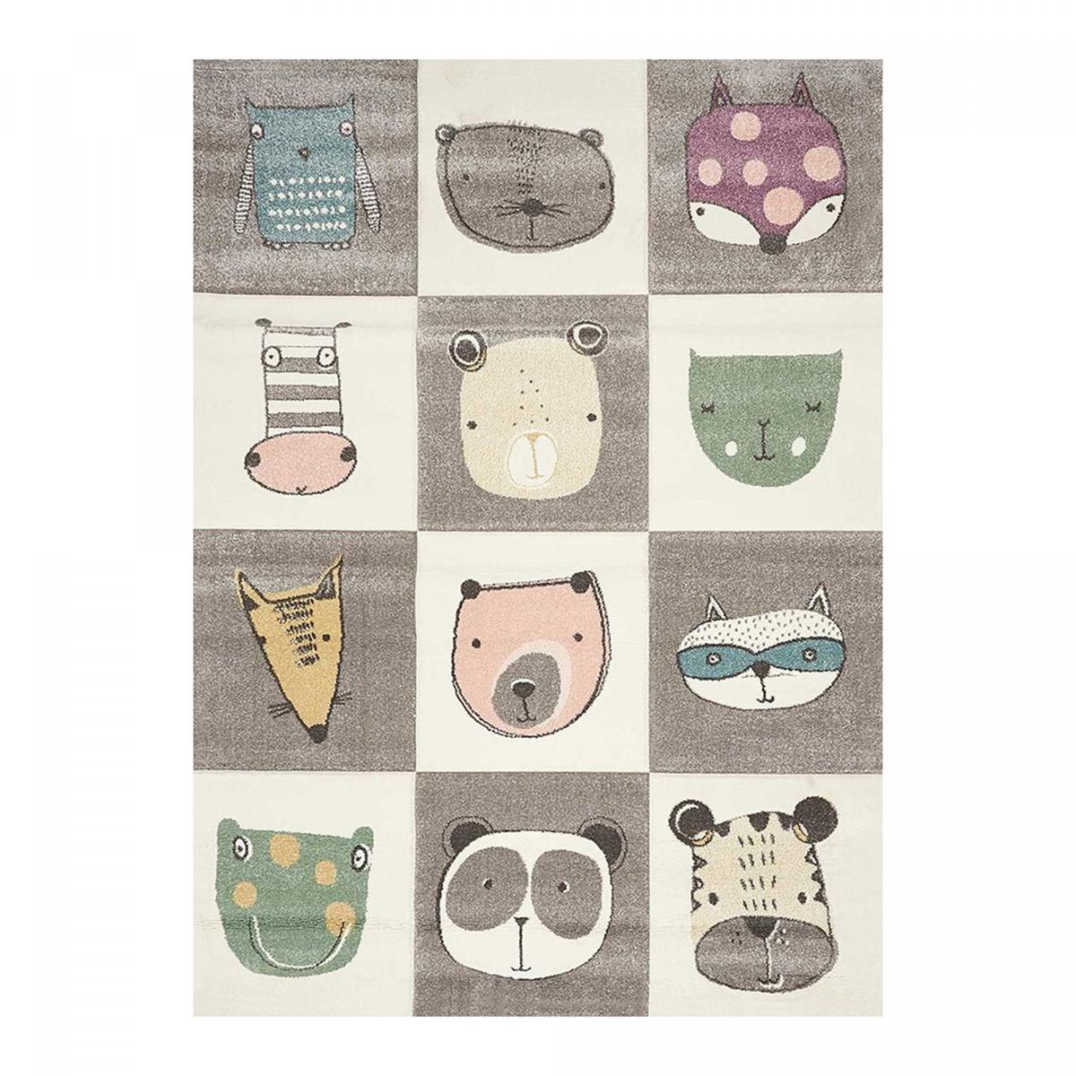 Tapis enfant en polypropylène gris 60x110 Tapis enfant en polypropylène gris 60x110
