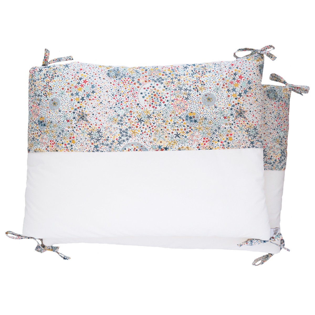 Tour de lit bébé en coton Oeko-Tex écru et Liberty Tour de lit bébé en coton Oeko-Tex écru et Liberty