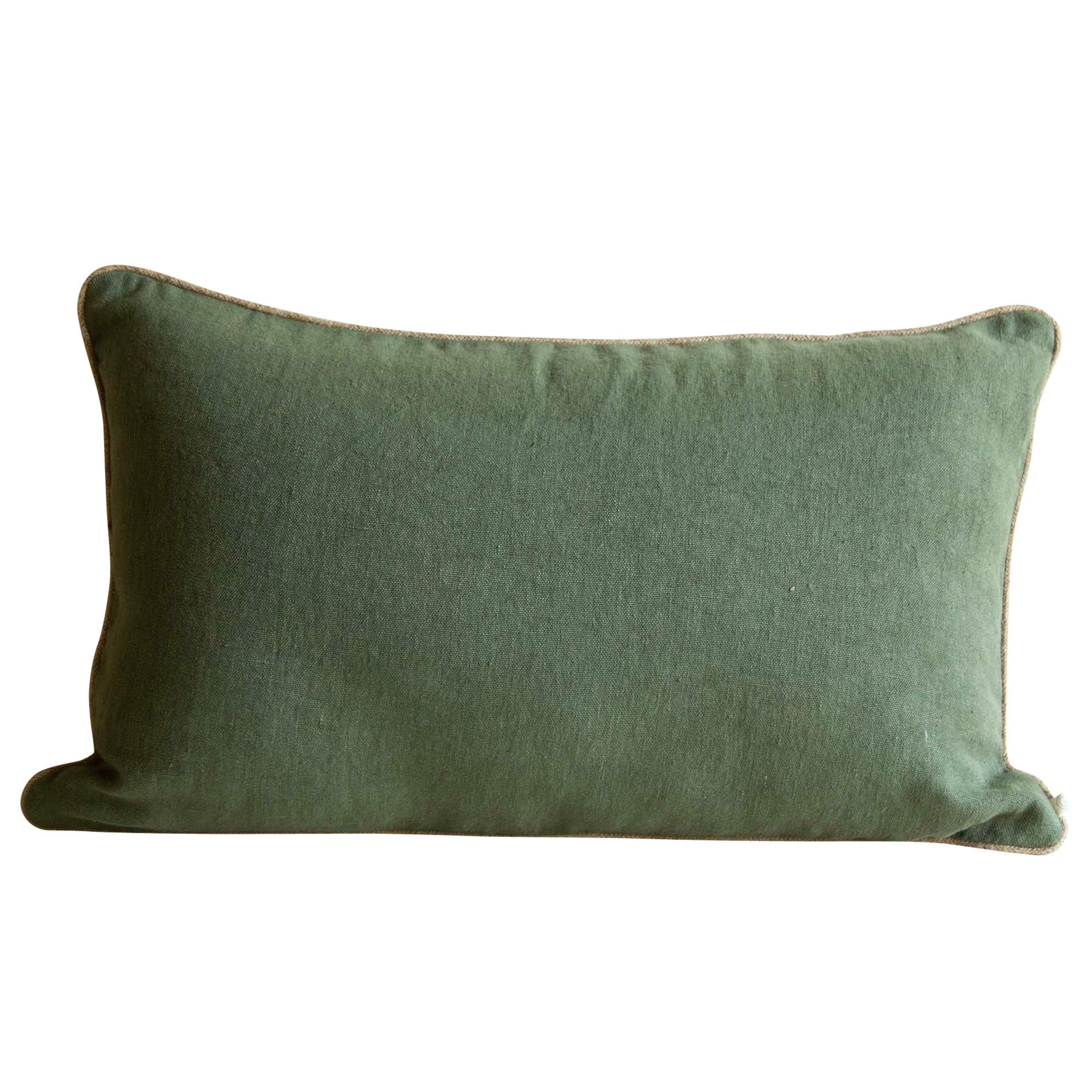 Housse de coussin en lin kaki 40x65 Housse de coussin en lin kaki 40x65