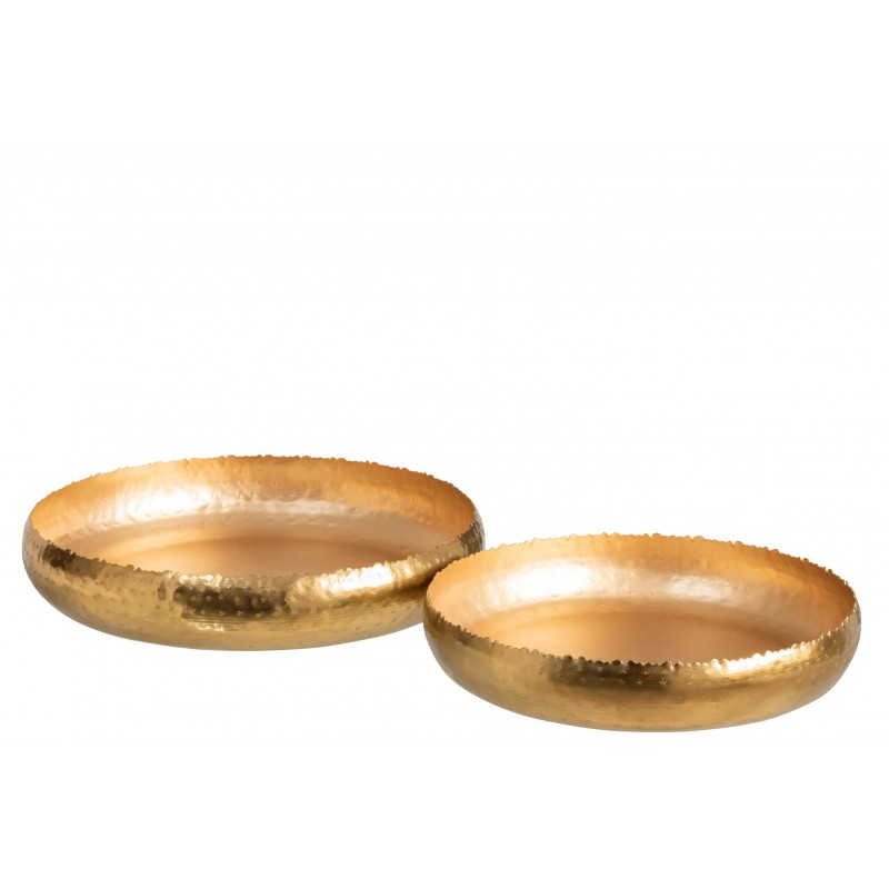 Plats ronds en métal doré - Lot de 2 Plats ronds en métal doré - Lot de 2
