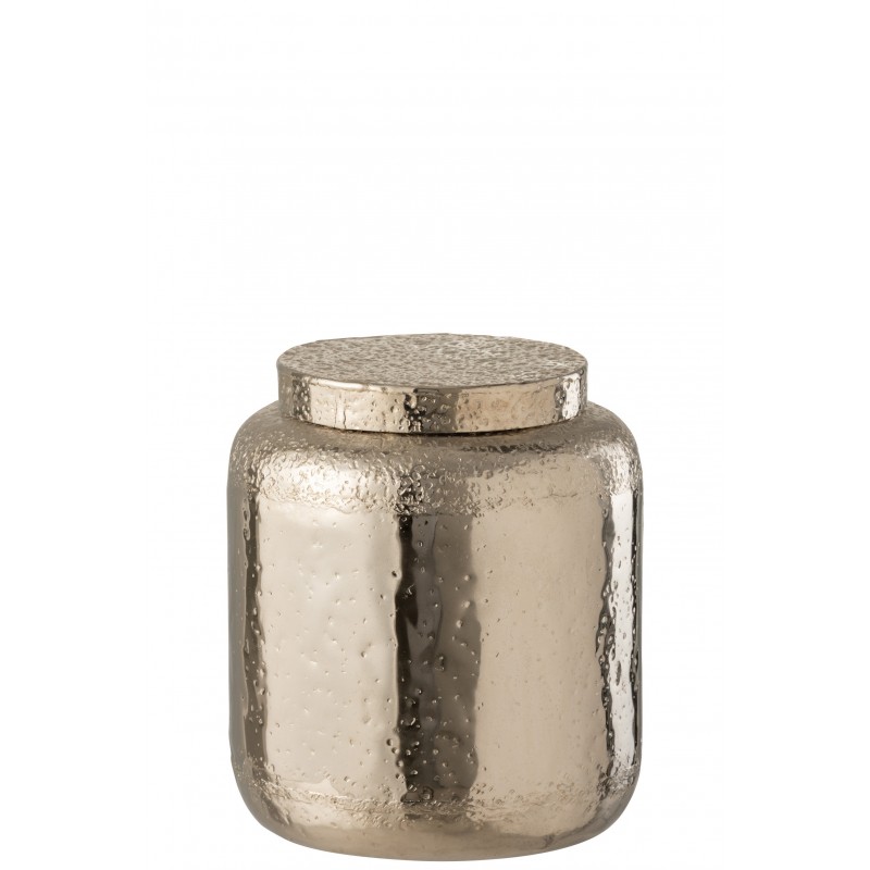 Pot décoratif + couvercle alu argent H29cm Pot décoratif + couvercle alu argent H29cm