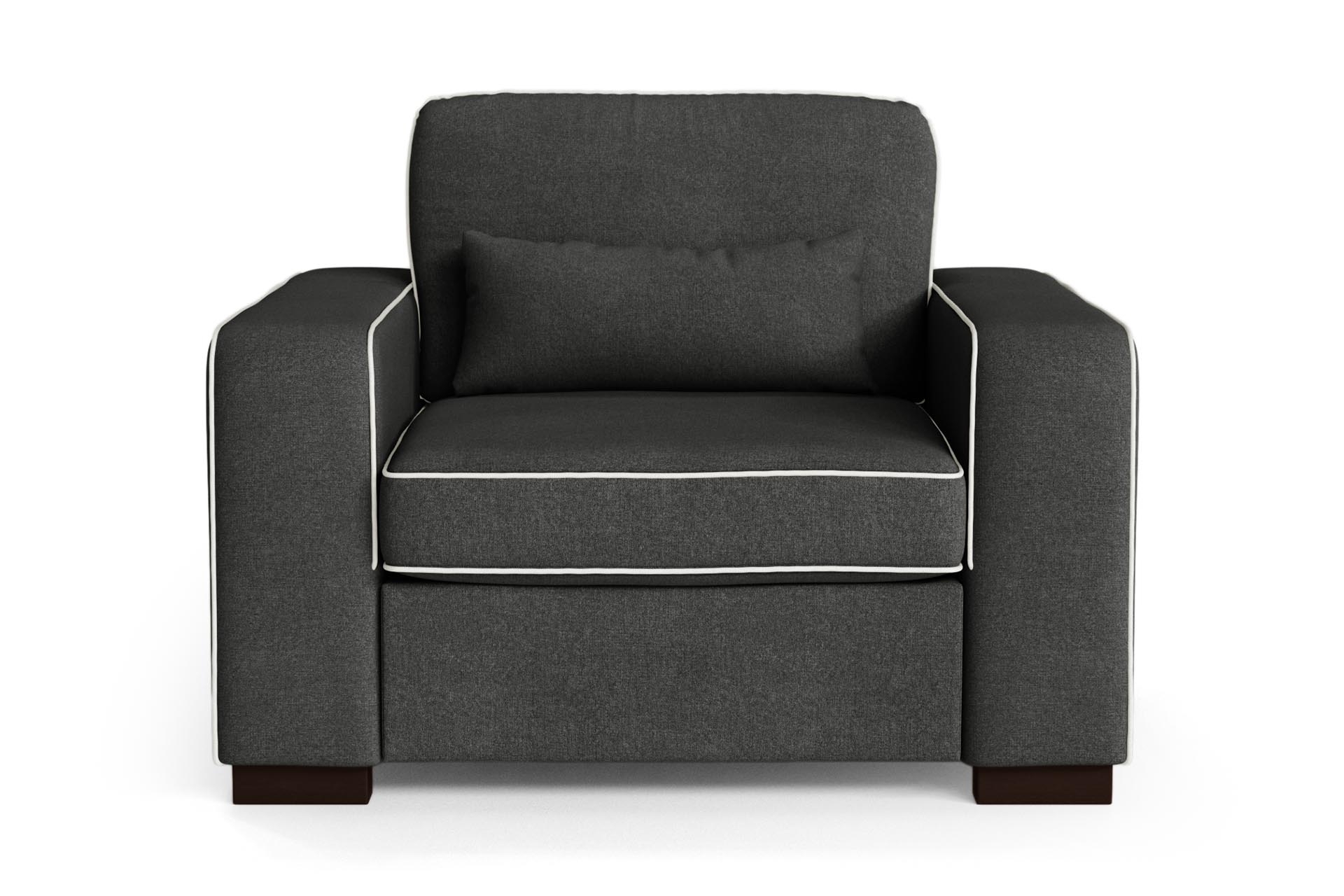Fauteuil 1 place toucher coton anthracite/gris clair