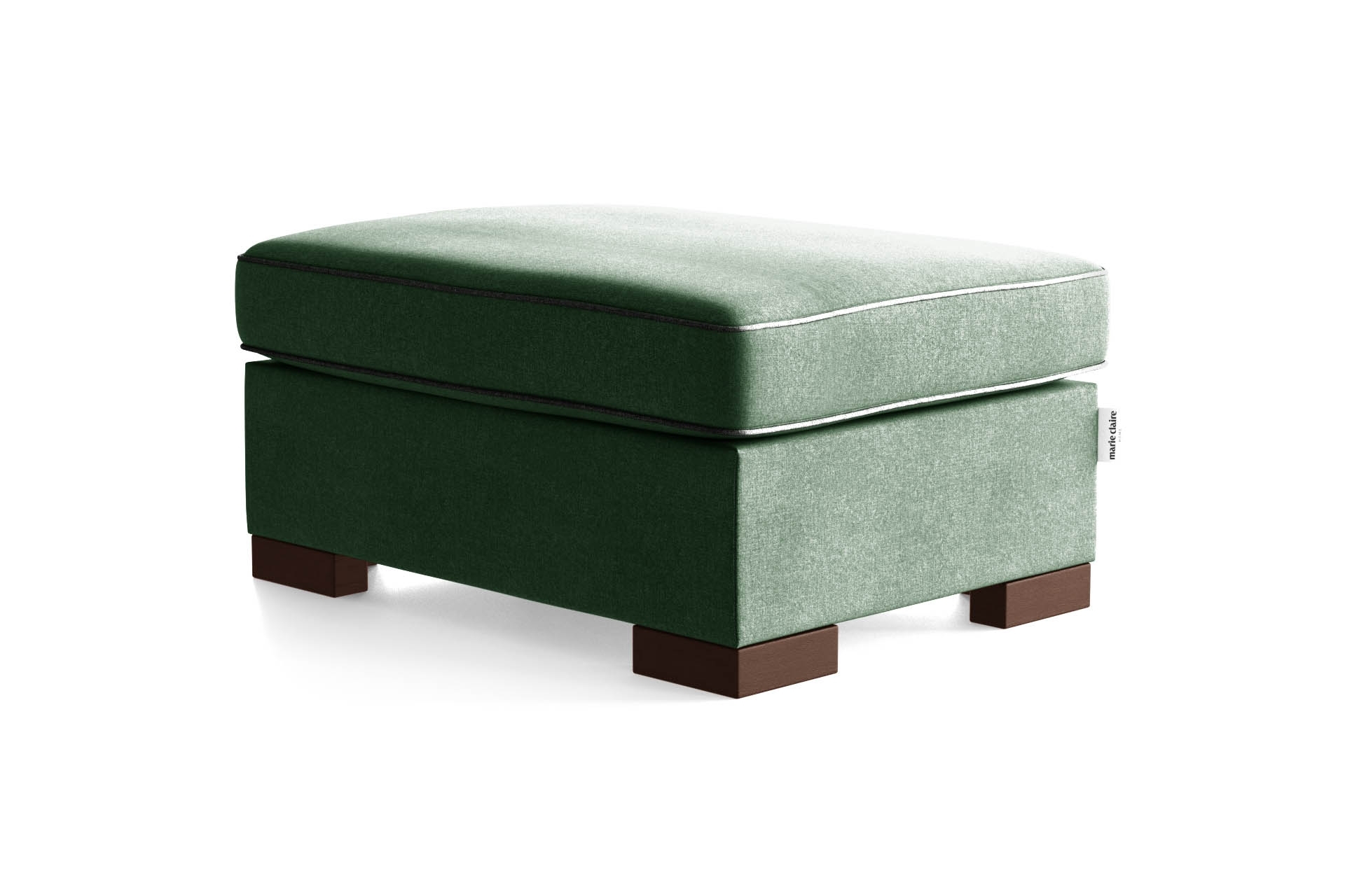 Pouf 1 place toucher coton vert bouteuille/anthracite Pouf 1 place toucher coton vert bouteuille/anthracite