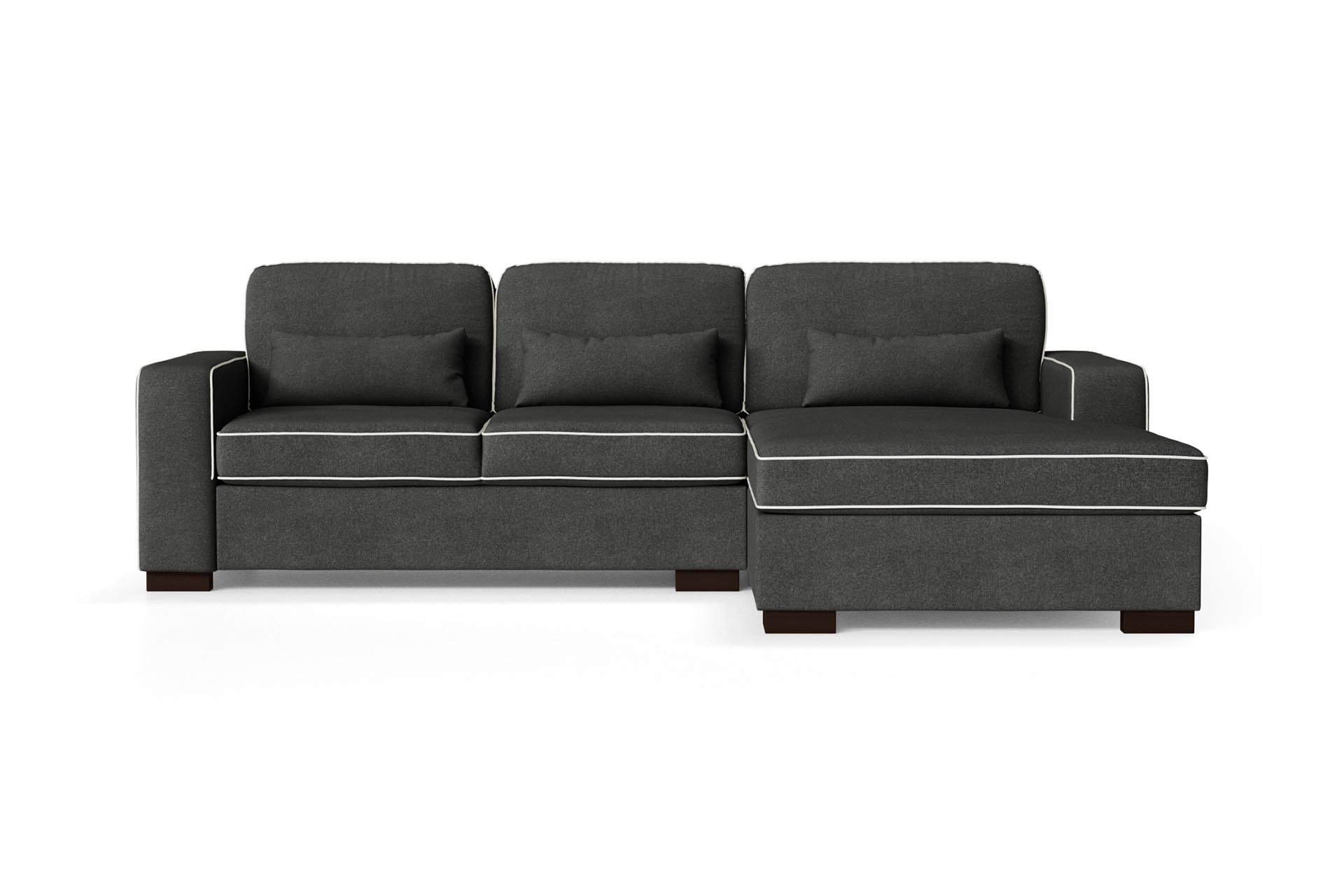Canapé d'angle droit 4 places toucher coton anthracite/gris clair Canapé d'angle droit 4 places toucher coton anthracite/gris clair