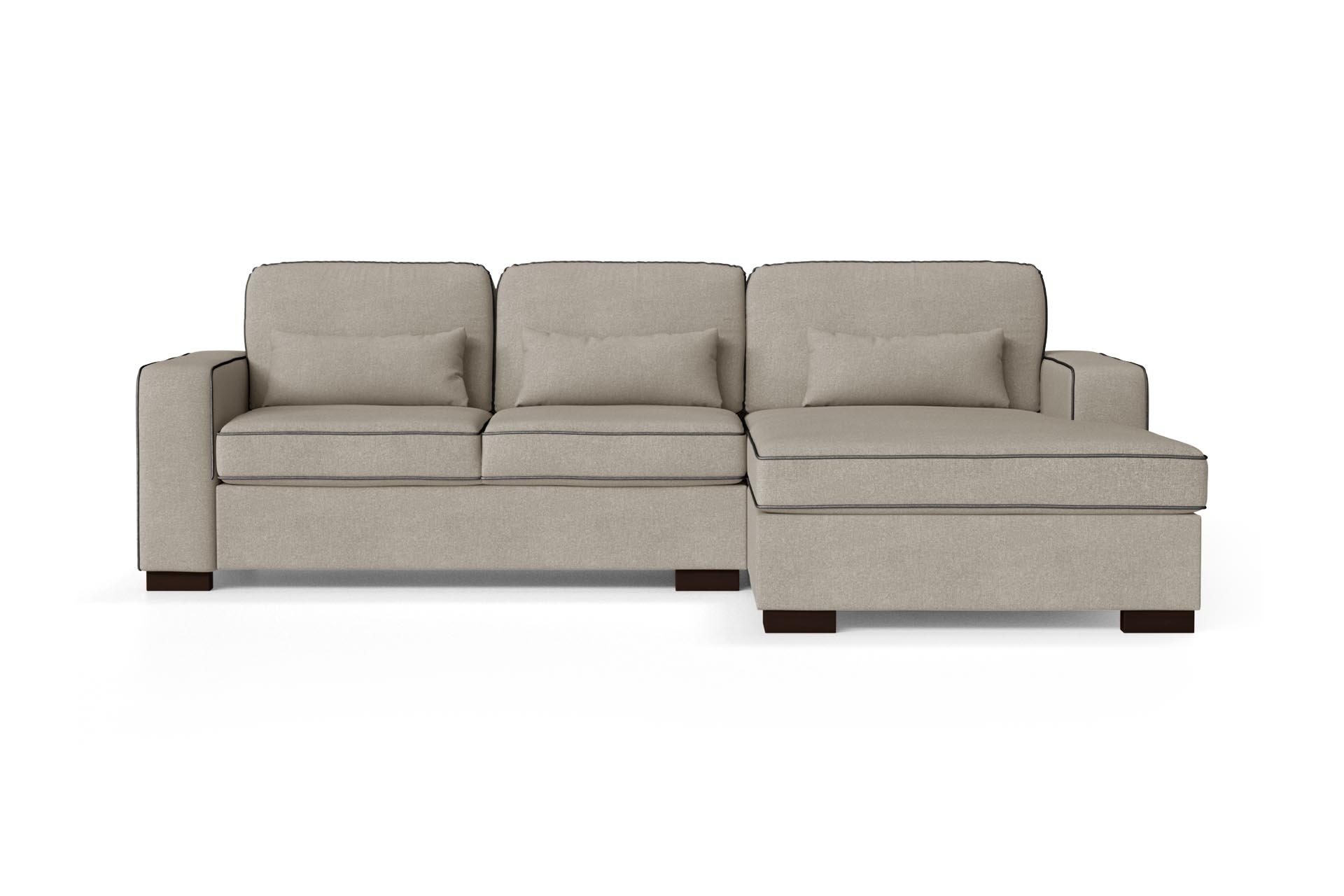 Canapé d'angle droit 4 places toucher coton taupe/anthracite Canapé d'angle droit 4 places toucher coton taupe/anthracite