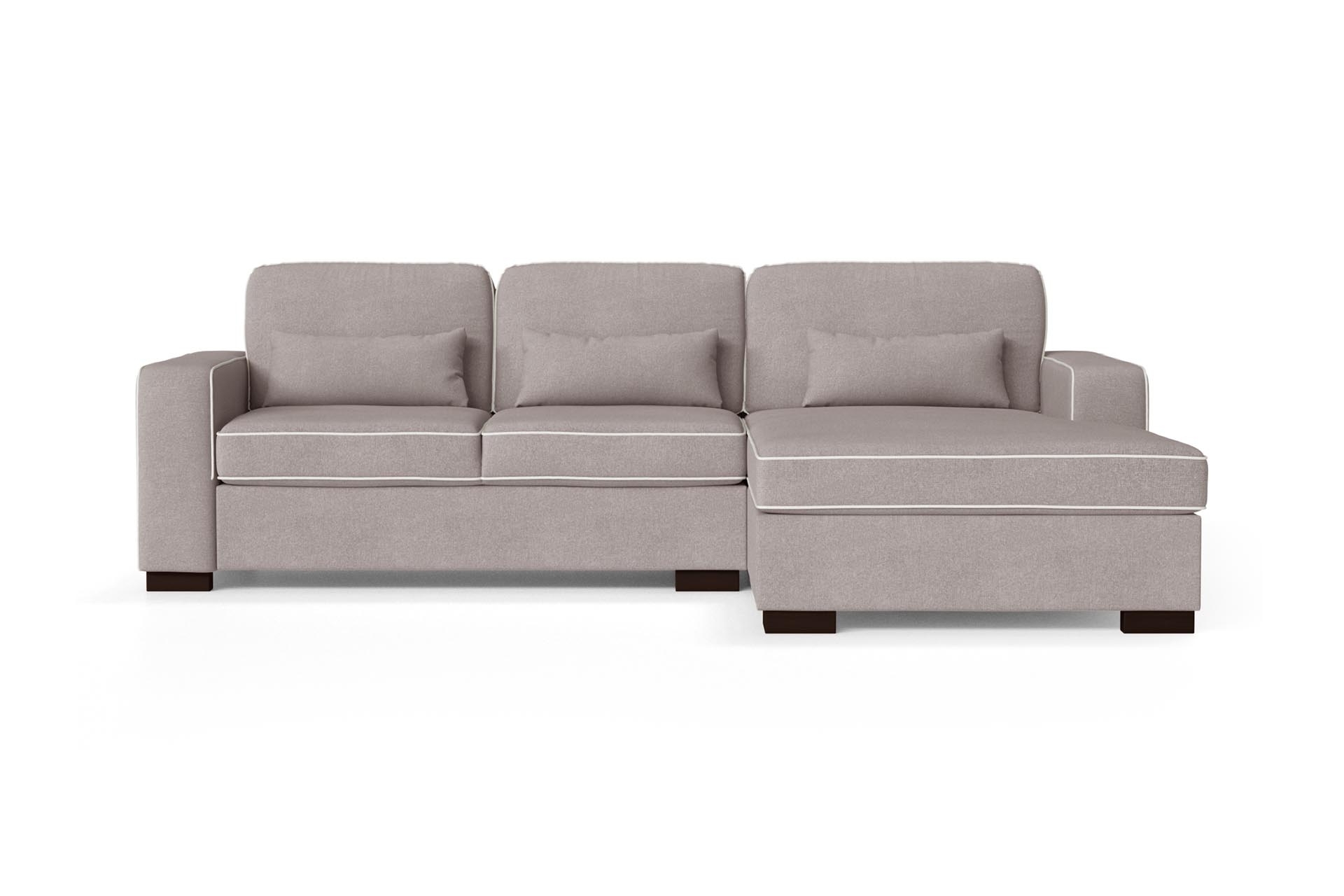 Canapé d'angle droit 4 places toucher coton rose poudré/gris clair Canapé d'angle droit 4 places toucher coton rose poudré/gris clair