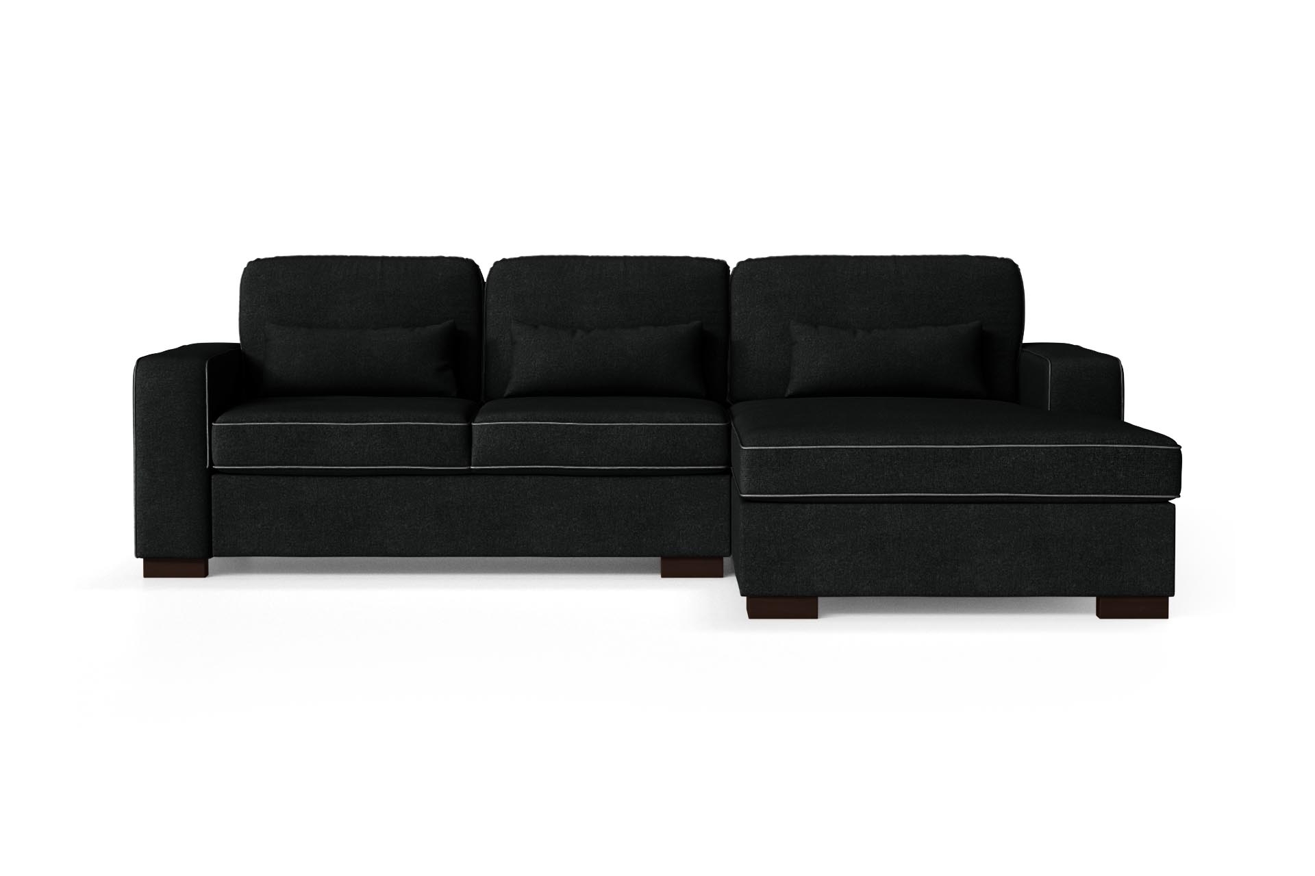 Canapé d'angle droit 4 places toucher coton noir/anthracite Canapé d'angle droit 4 places toucher coton noir/anthracite