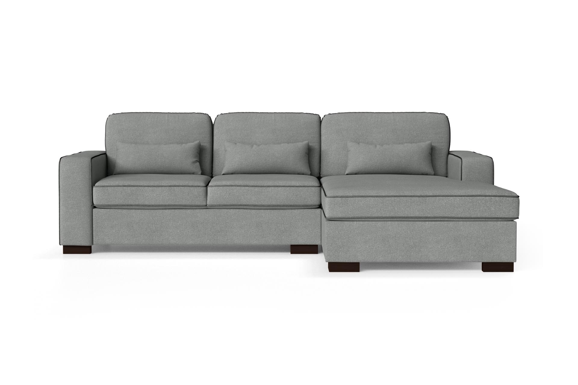 Canapé d'angle droit 4 places toucher coton gris/anthracite Canapé d'angle droit 4 places toucher coton gris/anthracite