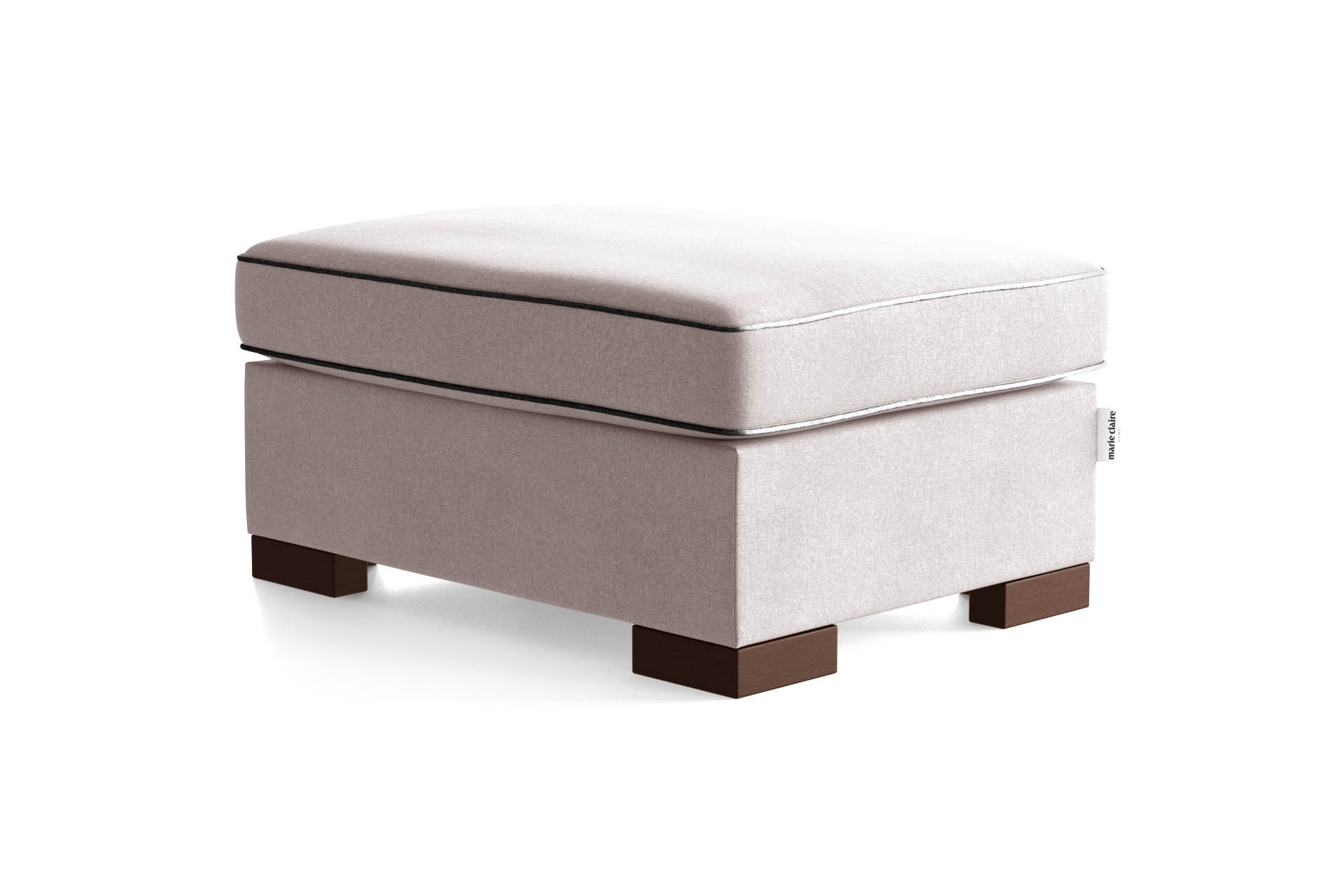 Pouf 1 place toucher coton rose poudré/anthracite Pouf 1 place toucher coton rose poudré/anthracite