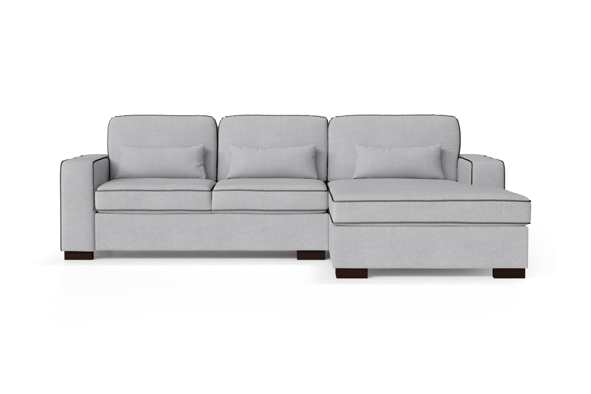 Canapé d'angle droit 4 places toucher coton gris clair/anthracite Canapé d'angle droit 4 places toucher coton gris clair/anthracite
