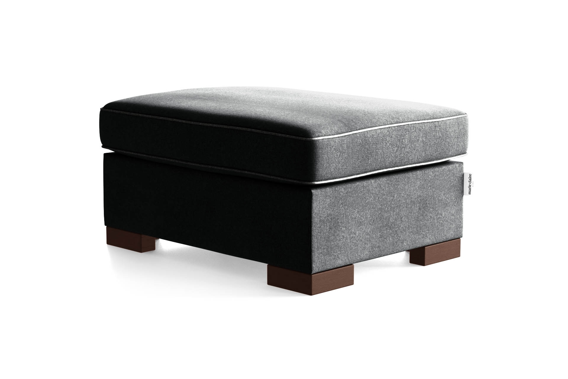 Pouf 1 place toucher coton noir/anthracite Pouf 1 place toucher coton noir/anthracite