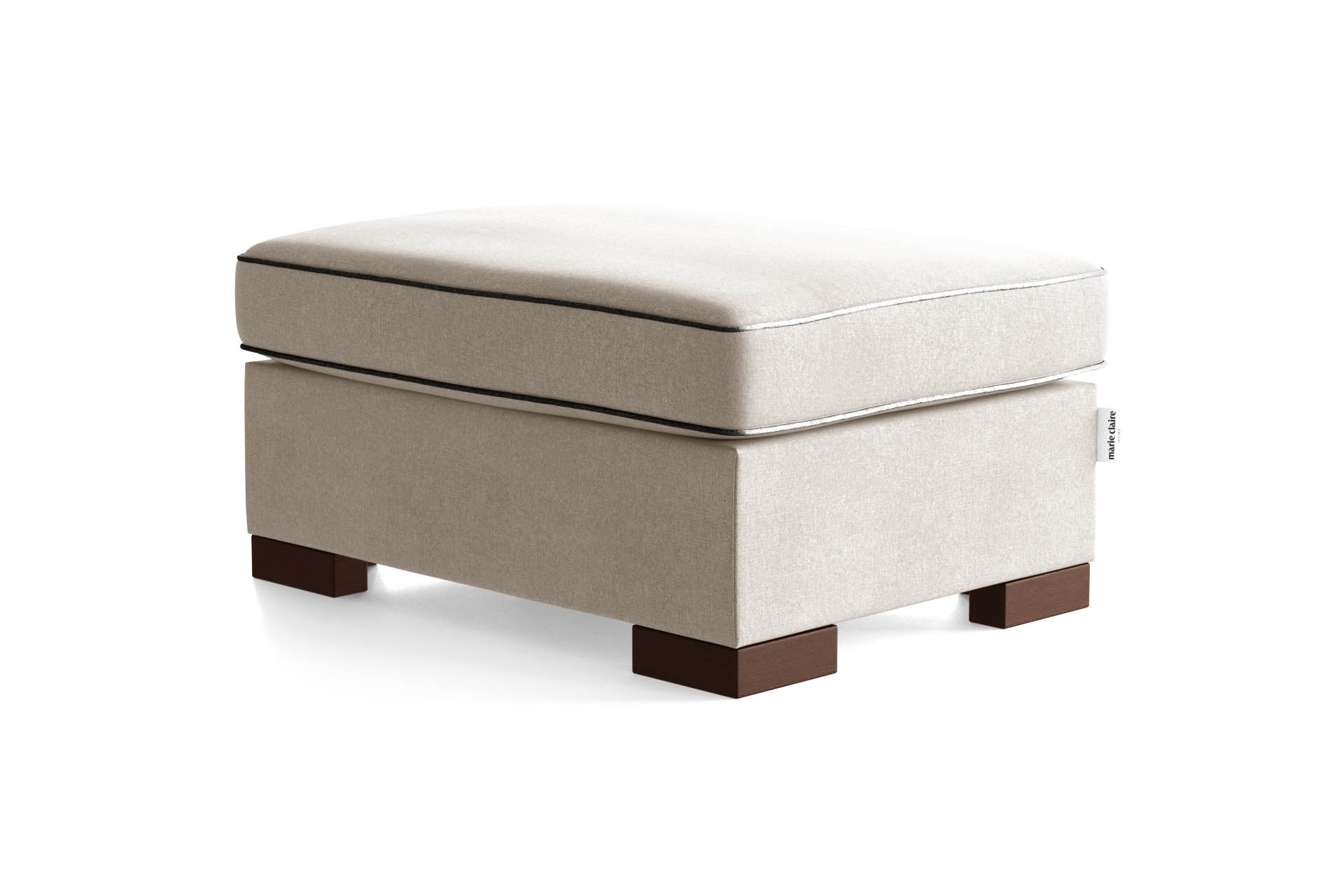 Pouf 1 place toucher coton taupe/anthracite Pouf 1 place toucher coton taupe/anthracite