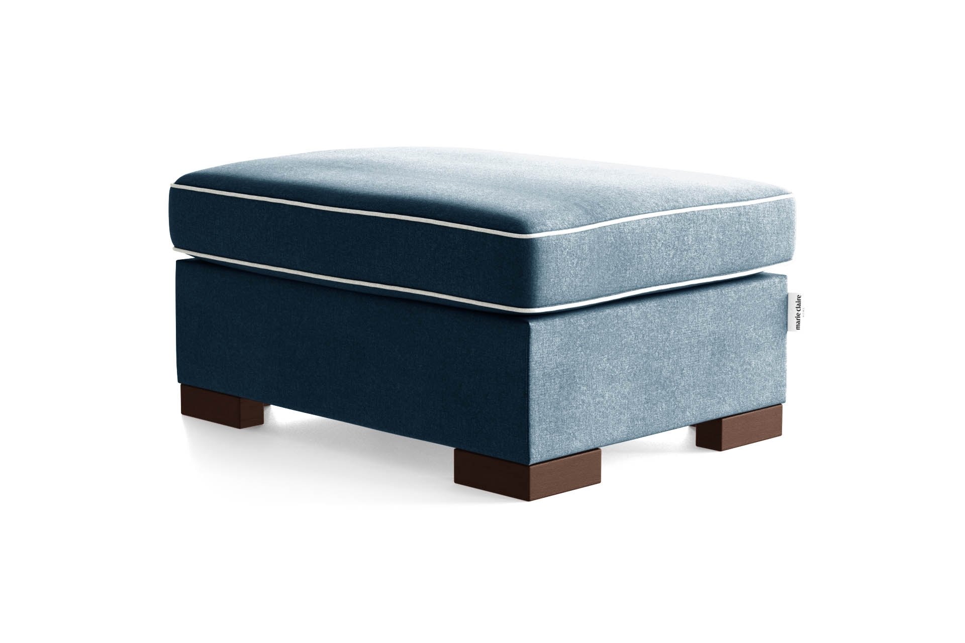 Pouf 1 place toucher coton bleu/gris clair Pouf 1 place toucher coton bleu/gris clair