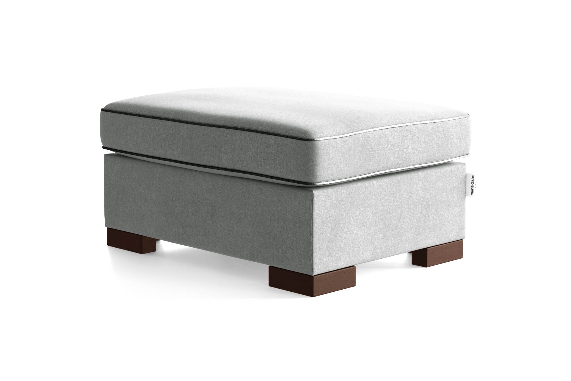 Pouf 1 place toucher coton gris/anthracite