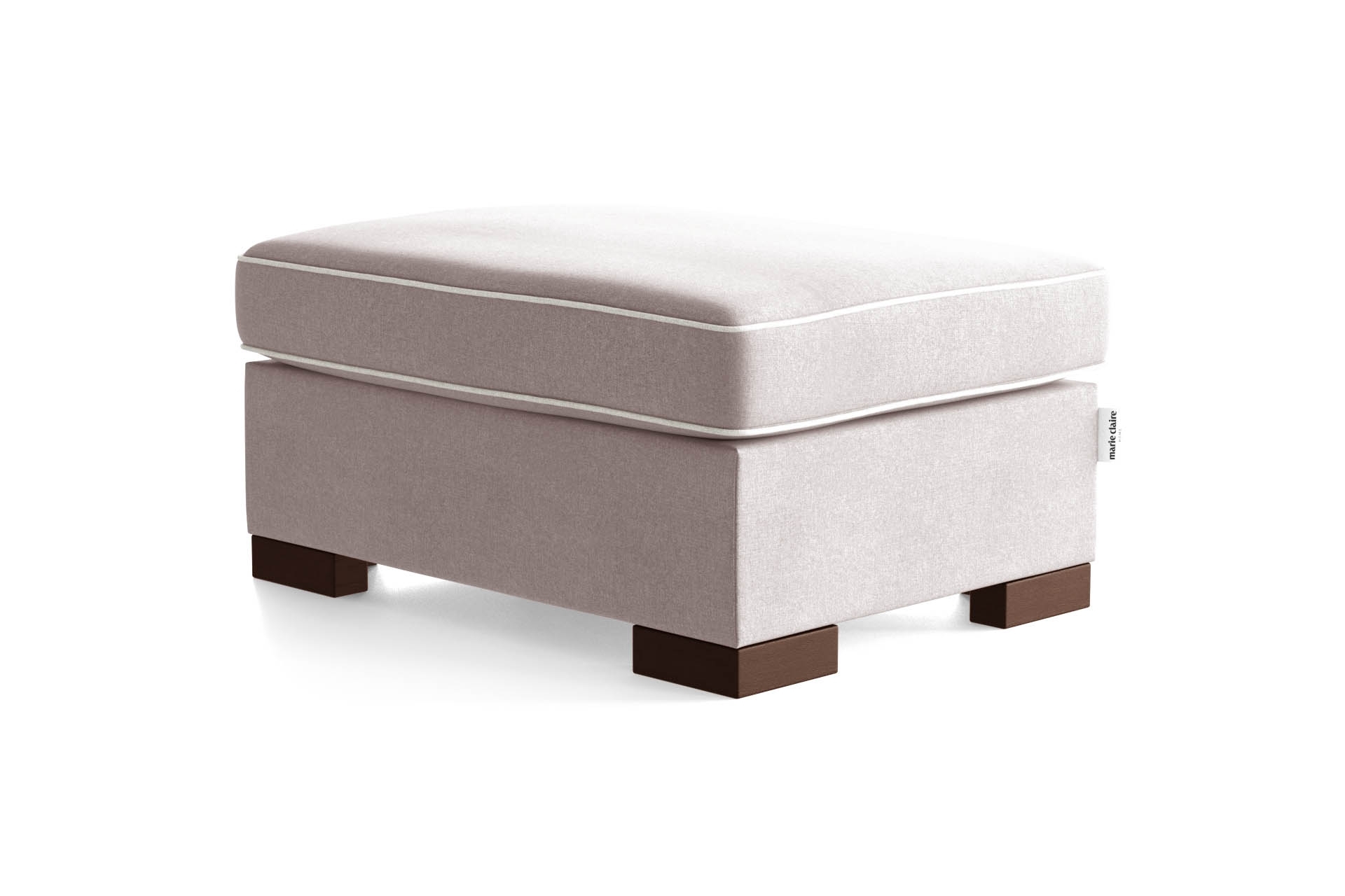 Pouf 1 place toucher coton rose poudré/gris clair Pouf 1 place toucher coton rose poudré/gris clair