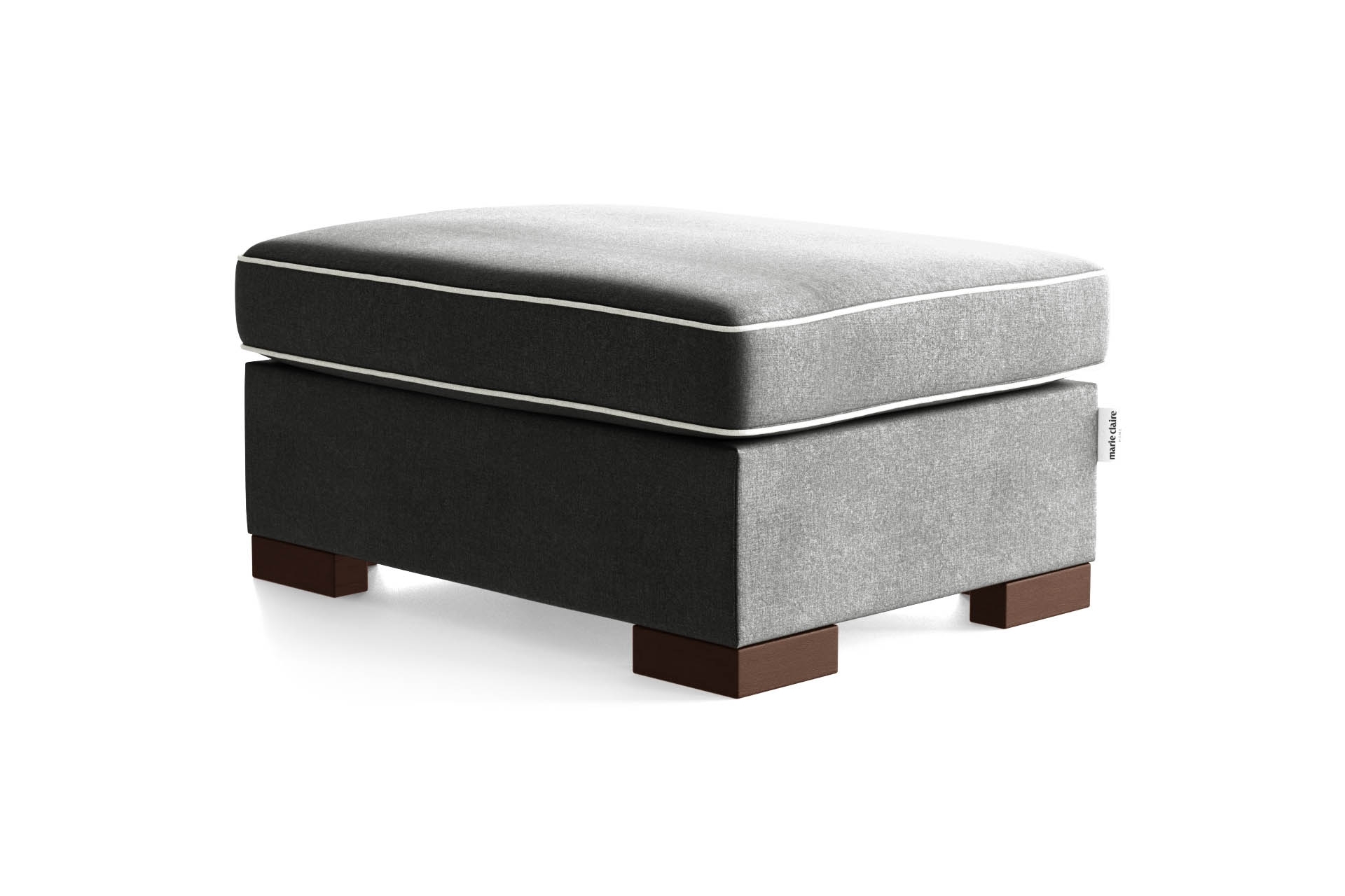 Pouf 1 place toucher coton anthracite/gris clair Pouf 1 place toucher coton anthracite/gris clair