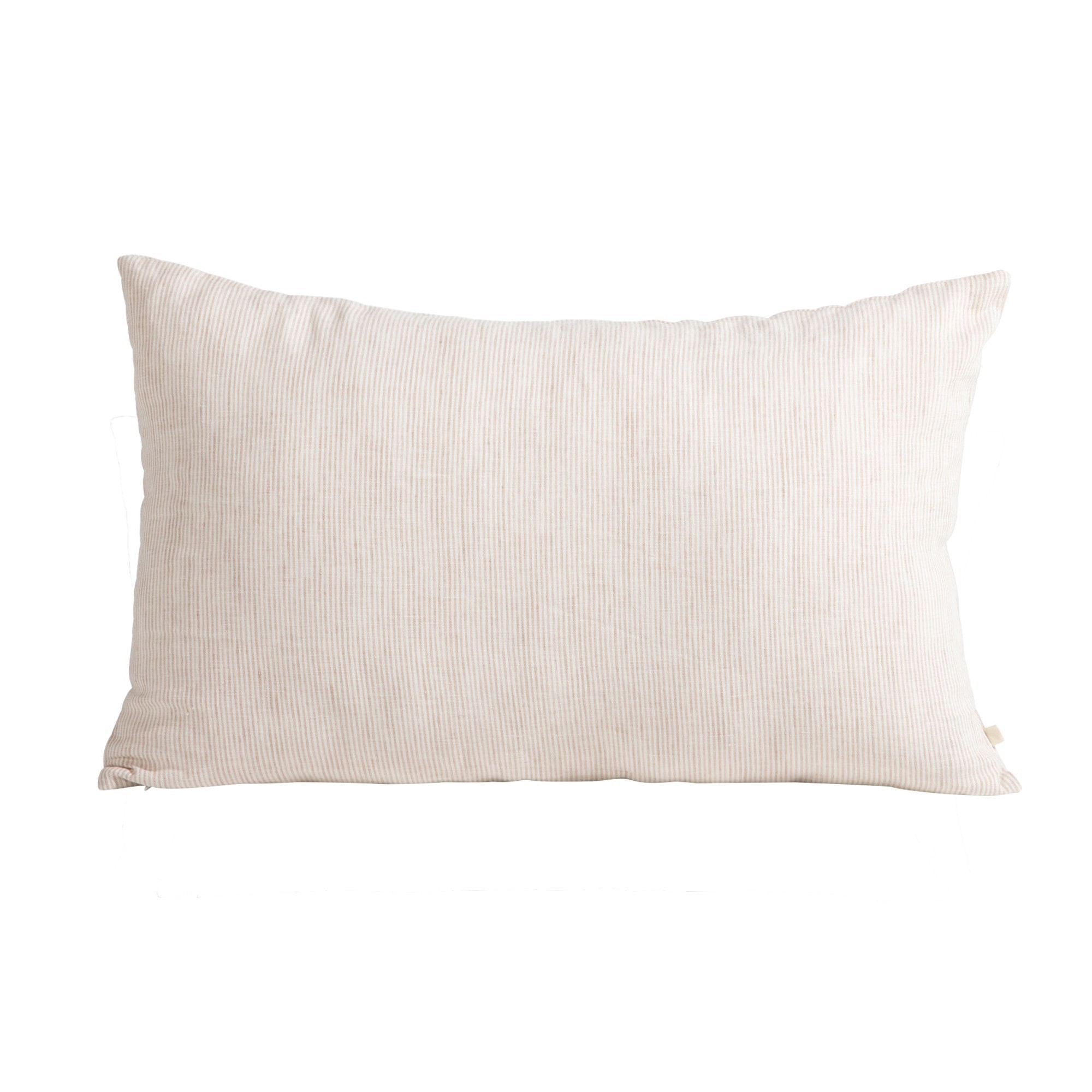 Housse de coussin en lin lavé fines rayures rose/crème 40x65 40x65 Housse de coussin en lin lavé fines rayures rose/crème 40x65 40x65