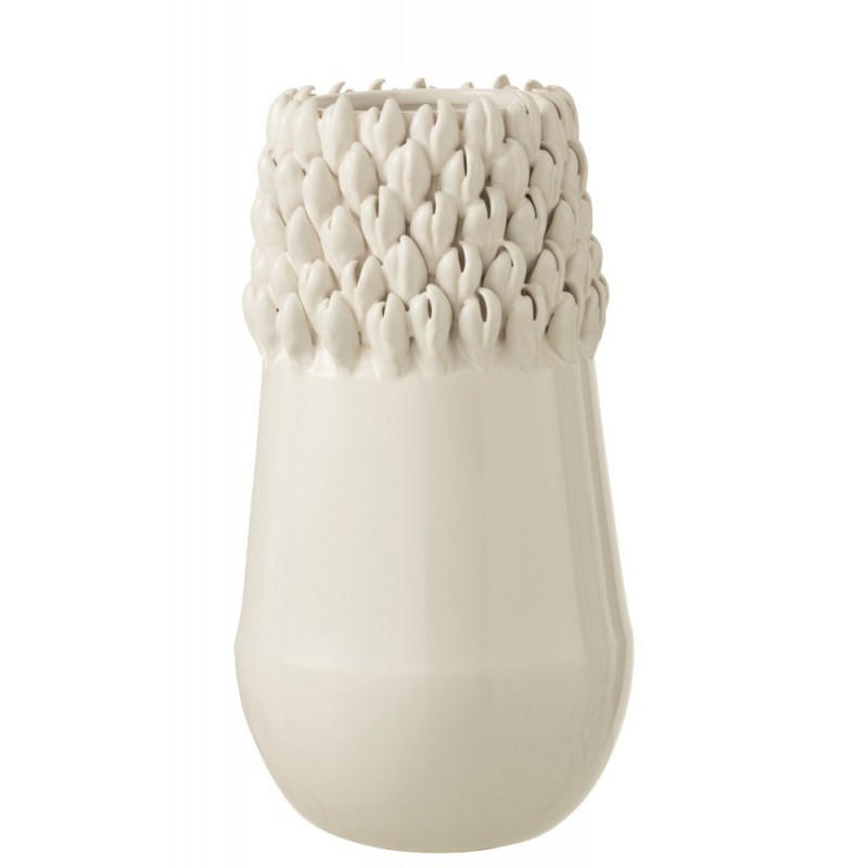 Vase céramique blanc H33,5cm