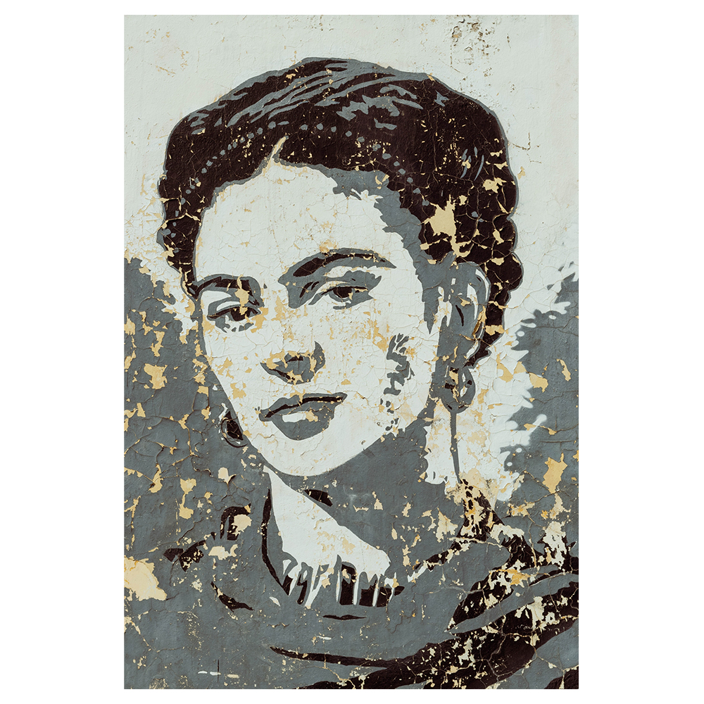 Tableau portrait de Frida Kahlo sur un mur 50x80cm