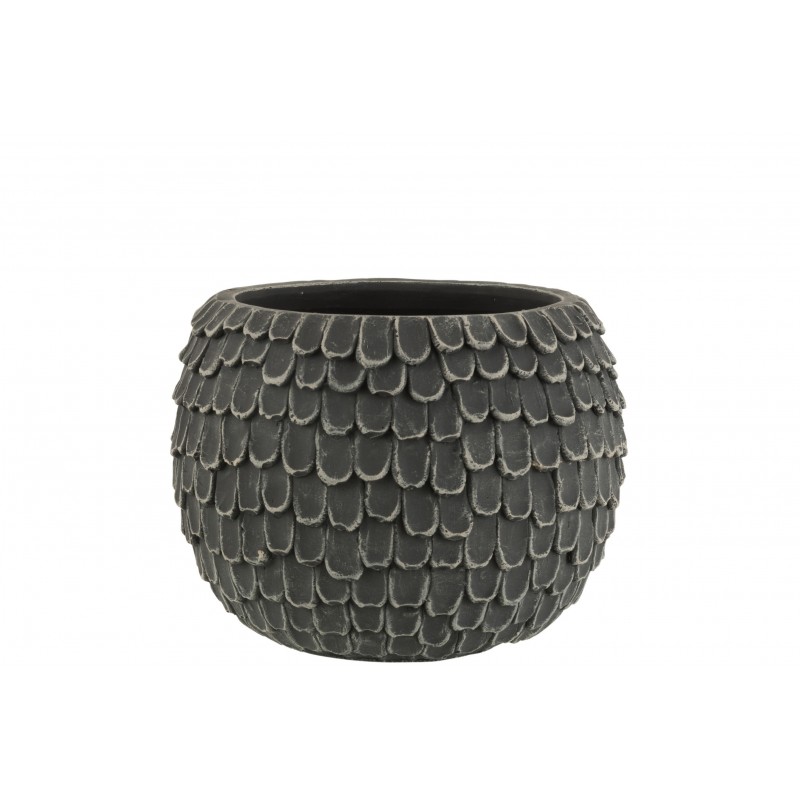 Cache-pot ciment gris foncé H18,5cm Cache-pot ciment gris foncé H18,5cm