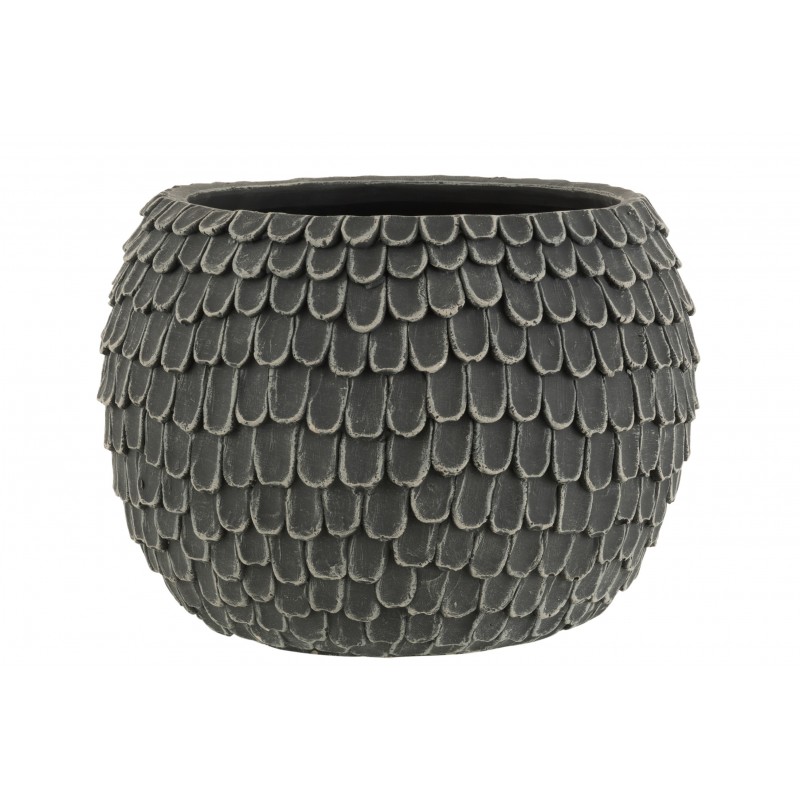 Cache-pot ciment gris foncé H24,5cm Cache-pot ciment gris foncé H24,5cm
