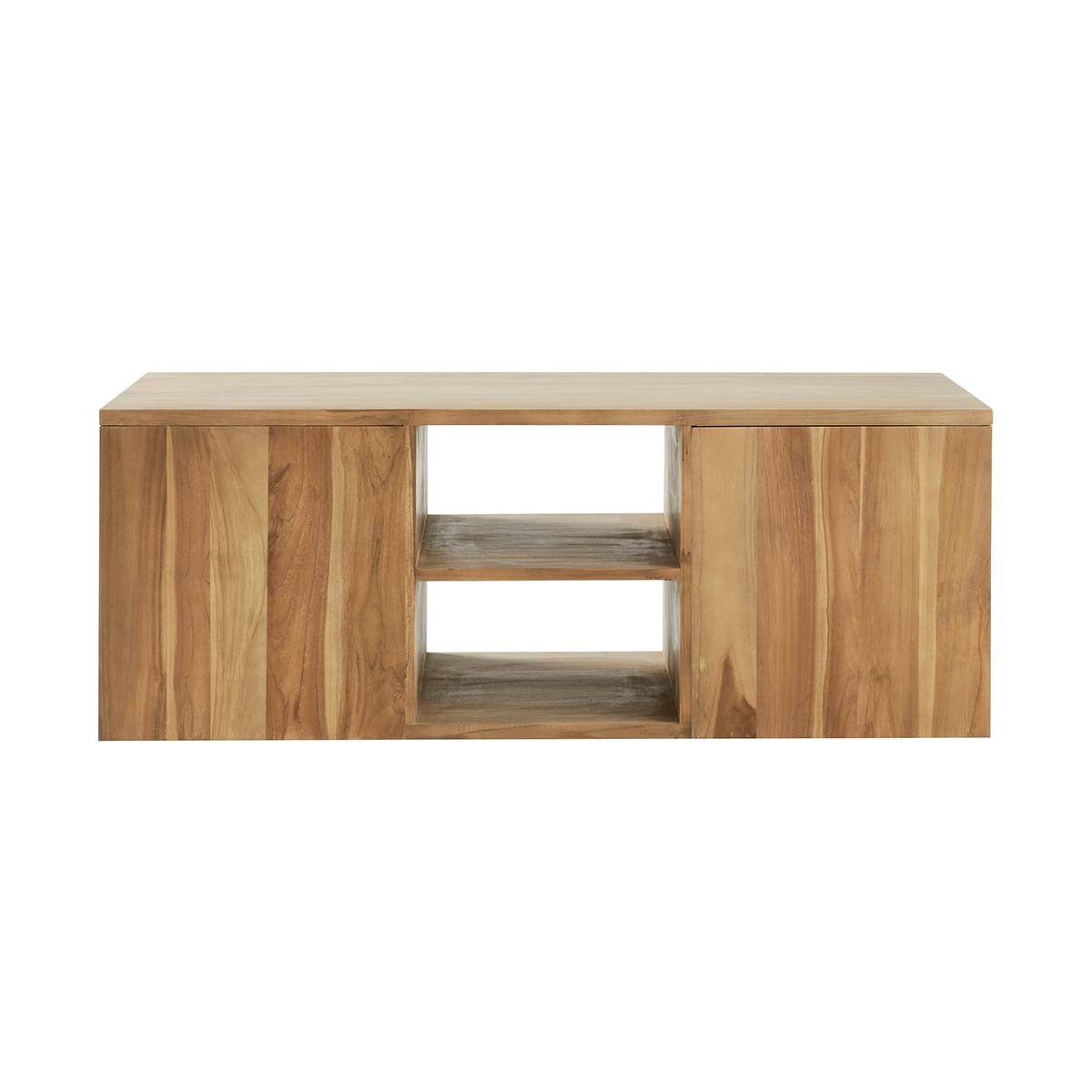 Meuble double vasque 2 portes et 2 niches en teck