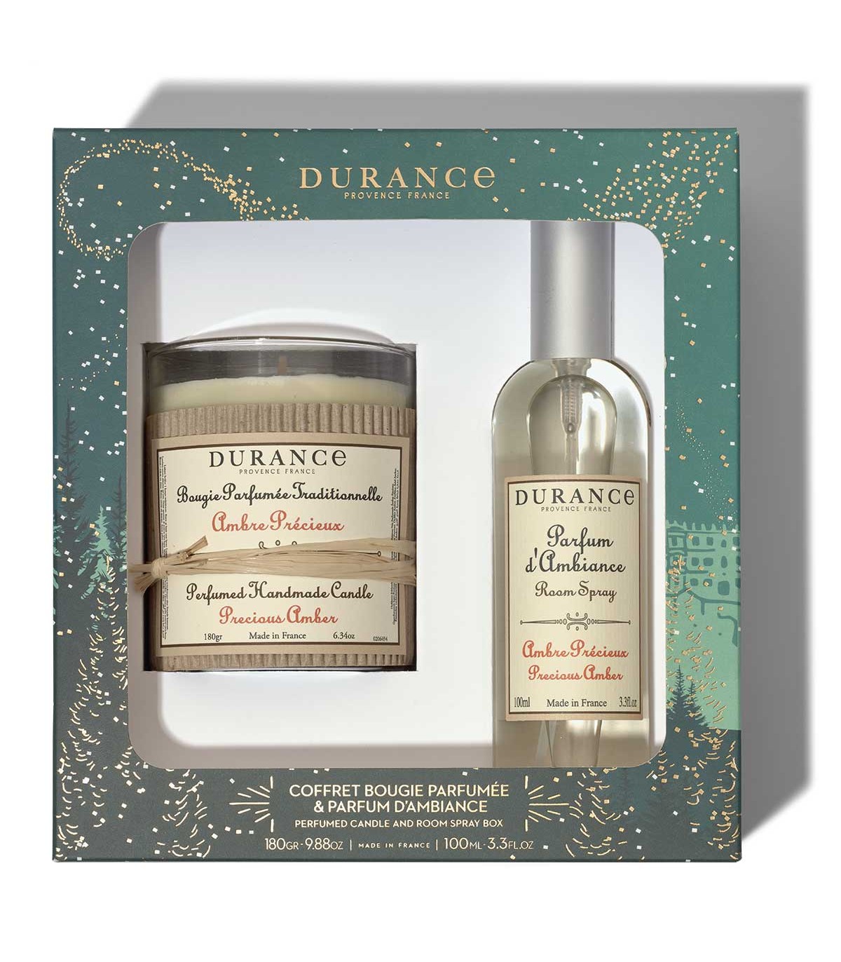 Coffret Bougie et Parfum d'Ambiance Ambre Précieux