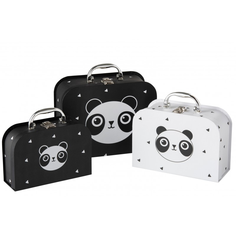Valises en papier noir et blanc - Lot de 3 Valises en papier noir et blanc - Lot de 3