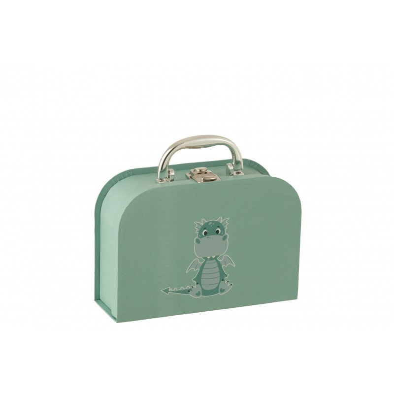 Valise dragon en papier blanc et menthe Valise dragon en papier blanc et menthe