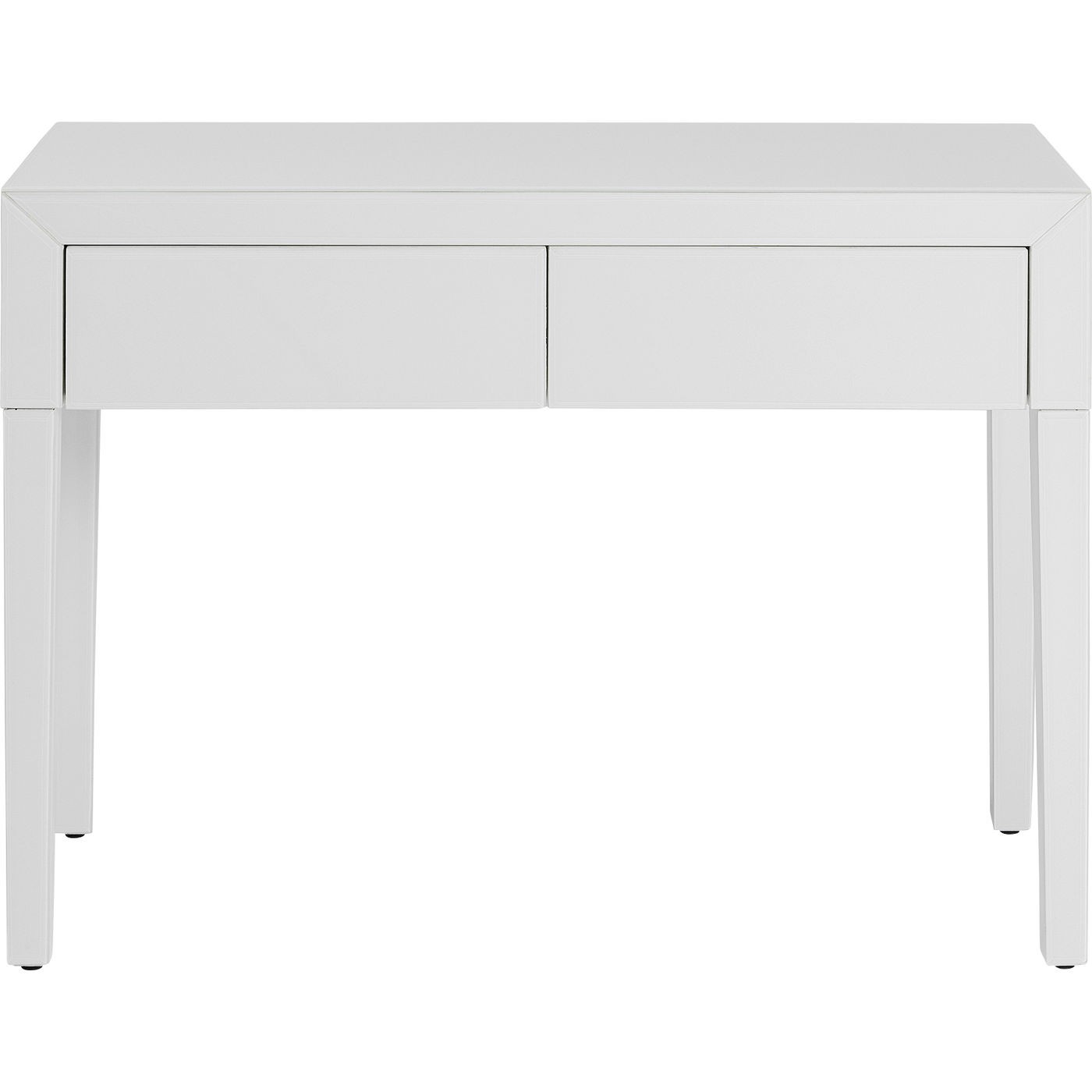 Console 2 tiroirs en verre blanc Console 2 tiroirs en verre blanc