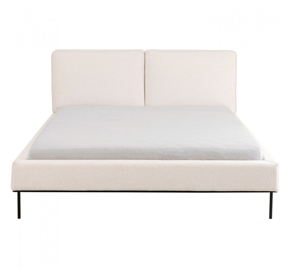 Lit 180x200cm en tissu beige Lit 180x200cm en tissu beige