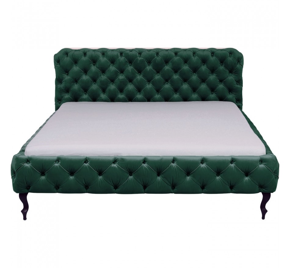 Lit 180x200cm capitonné en velours vert Lit 180x200cm capitonné en velours vert