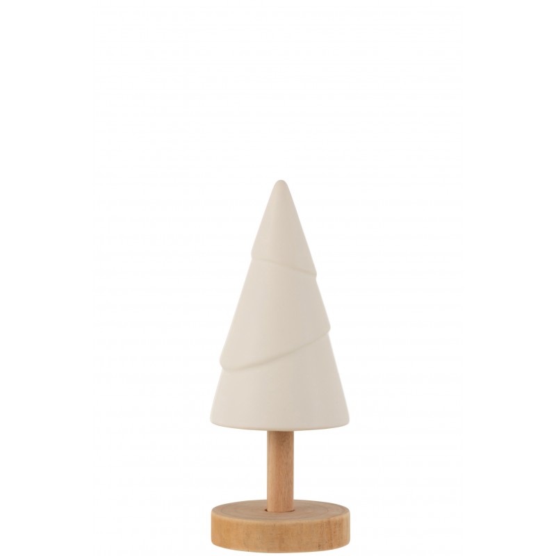 Arbre en bois naturel et céramique blanche H23,5cm