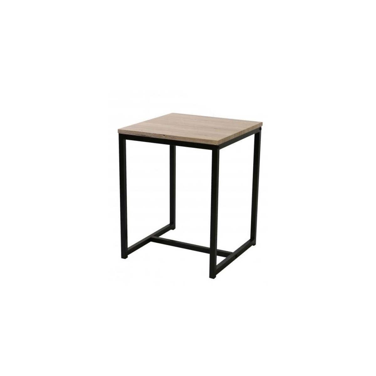 Table de chevet en métal noir et bois Table de chevet en métal noir et bois