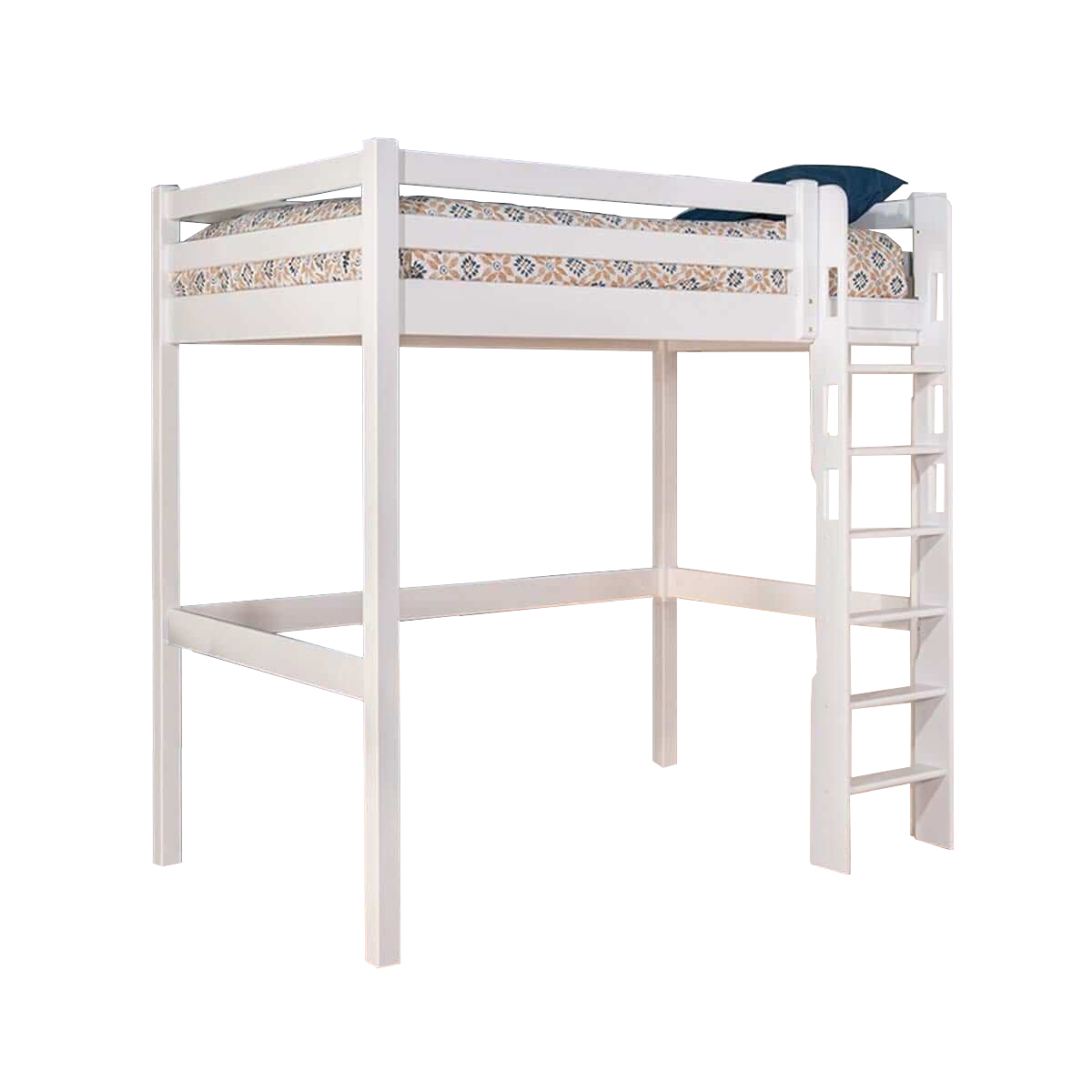 Lit mezzanine Bois massif 90x190 Blanc Lit mezzanine Bois massif 90x190 Blanc