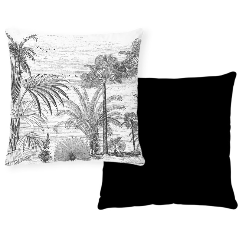 Coussin déhoussable en velours imprimé 40x40cm Coussin déhoussable en velours imprimé 40x40cm