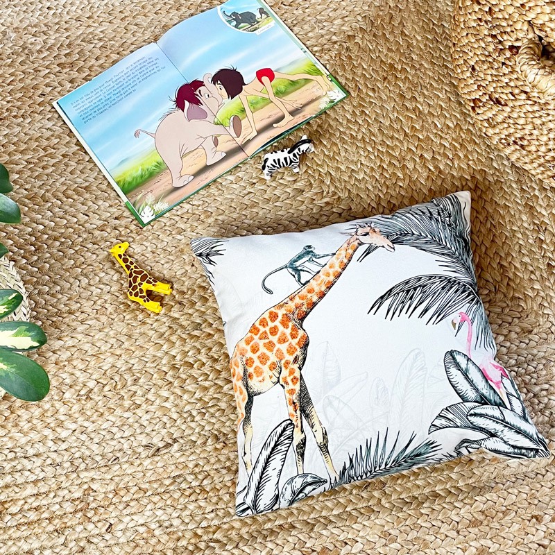 Coussin 40x40cm Multicolore Animaux Jungle (99Déco) - Image 3
