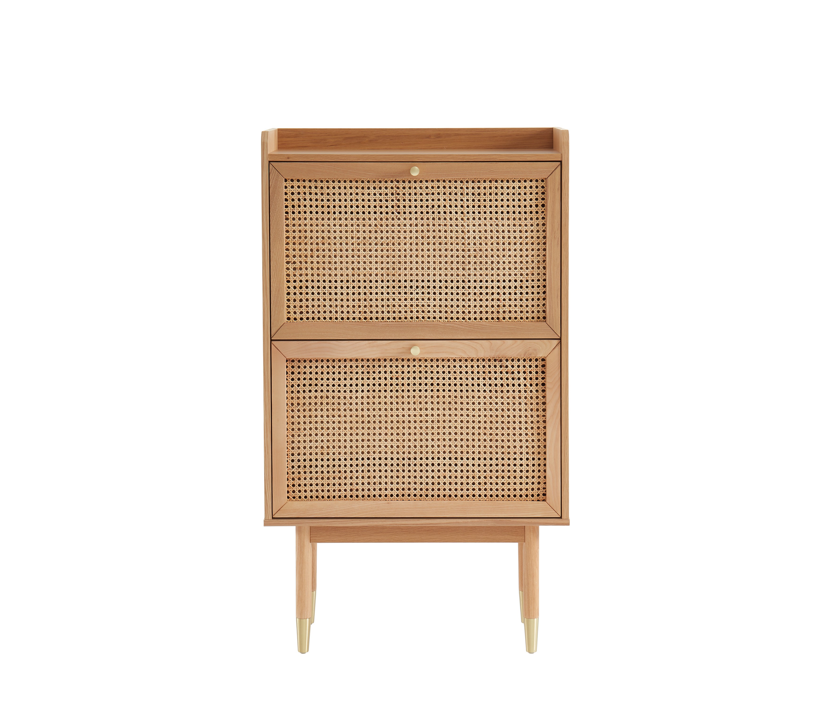 Meuble à chaussures 2 portes en bois et cannage L70cm chêne Meuble à chaussures 2 portes en bois et cannage L70cm chêne