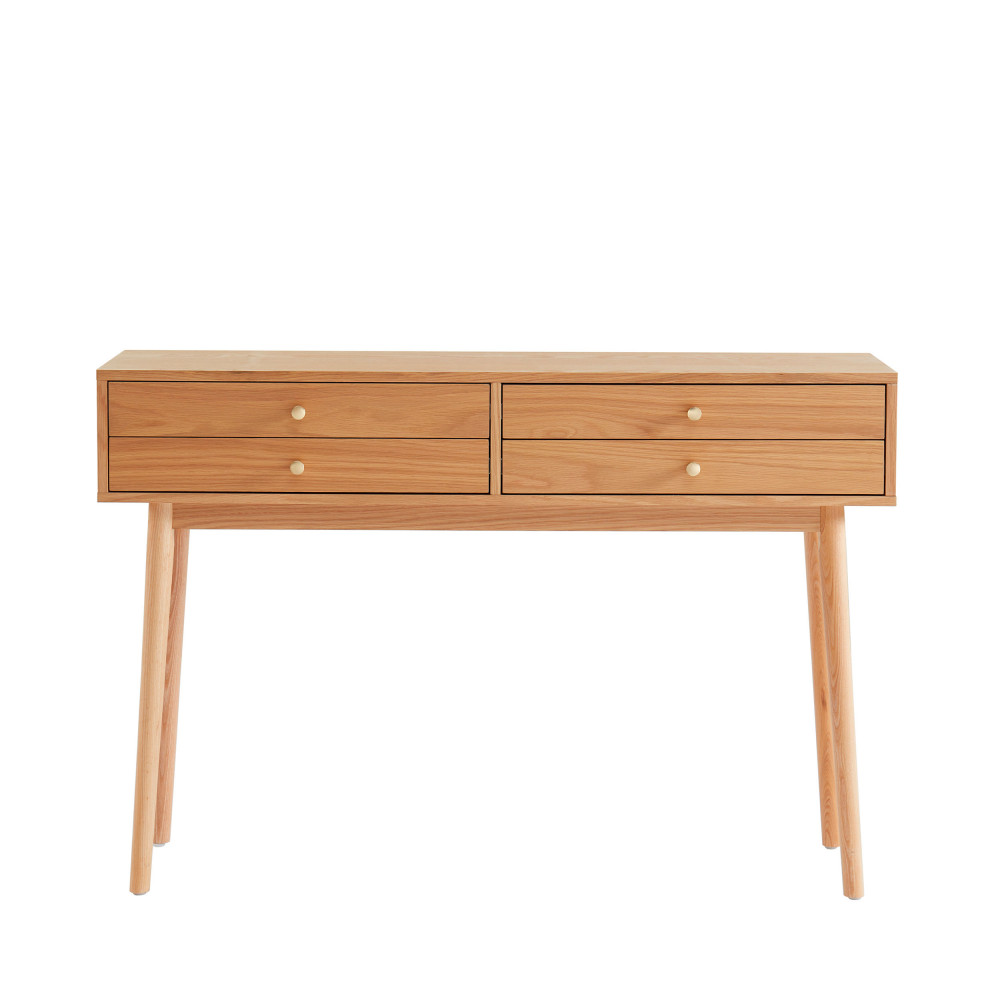 Console 4 tiroirs en bois L120cm chêne Console 4 tiroirs en bois L120cm chêne