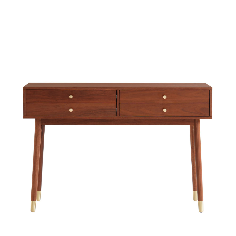Console 4 tiroirs en bois L120cm noyer Console 4 tiroirs en bois L120cm noyer