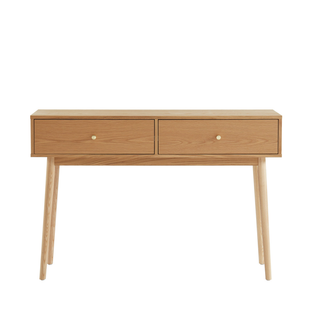 Console 2 tiroirs en bois L120cm chêne Console 2 tiroirs en bois L120cm chêne
