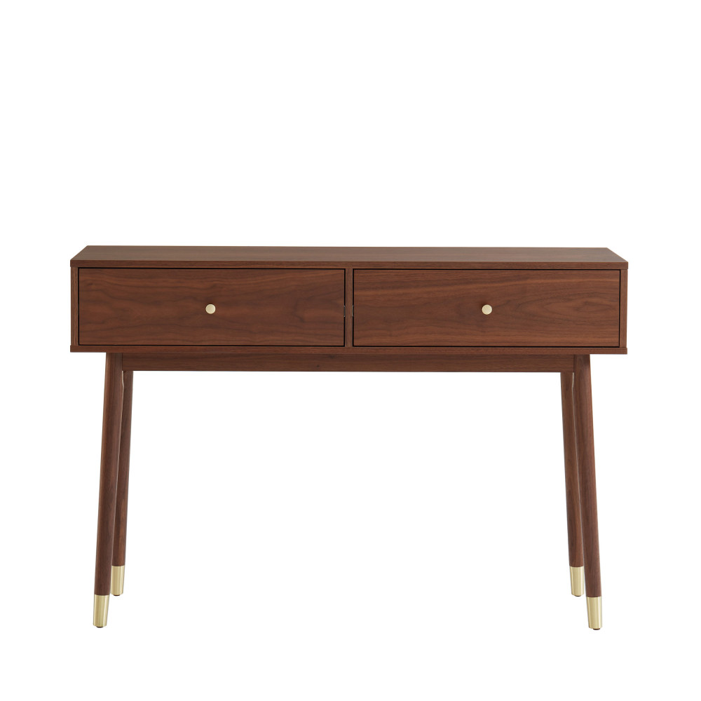 Console 2 tiroirs en bois L120cm noyer Console 2 tiroirs en bois L120cm noyer